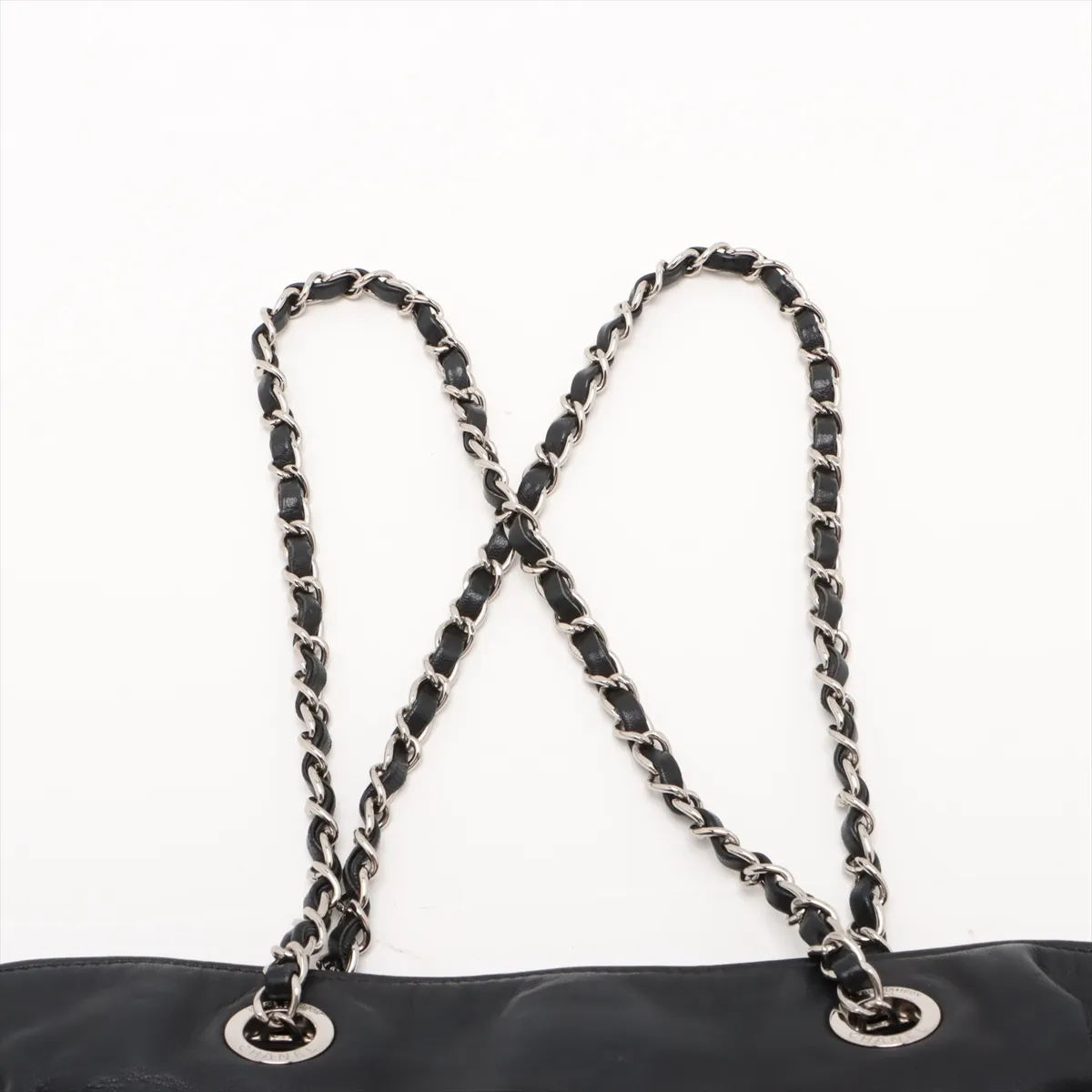 Cocomark Leather Chain Tote Bag Black Silver Hardware 12683597 No. 12 — view 6
