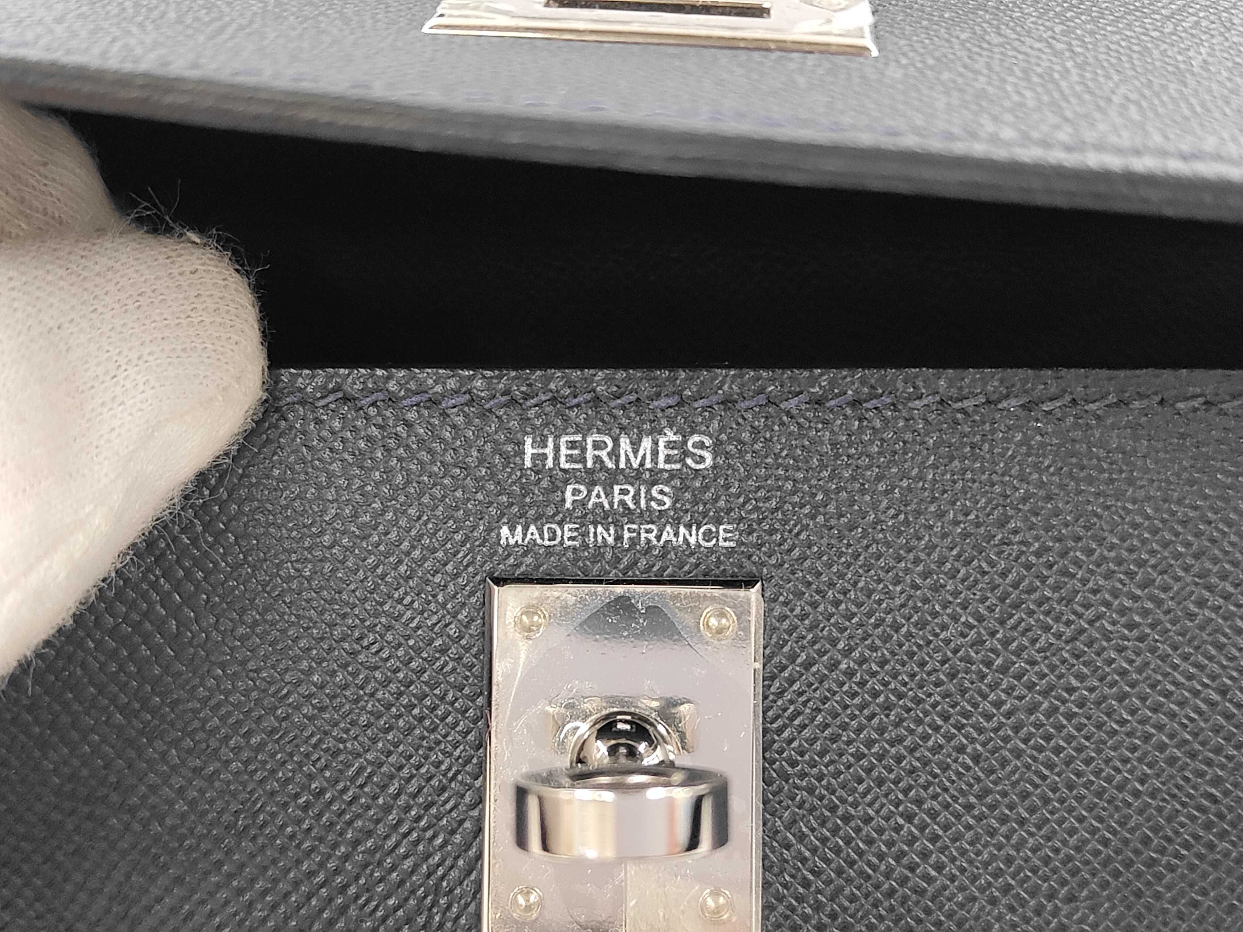 Kelly 25 Veau Madame Vert Rousseau Silver Hardware U Stamp Handbag — view 9