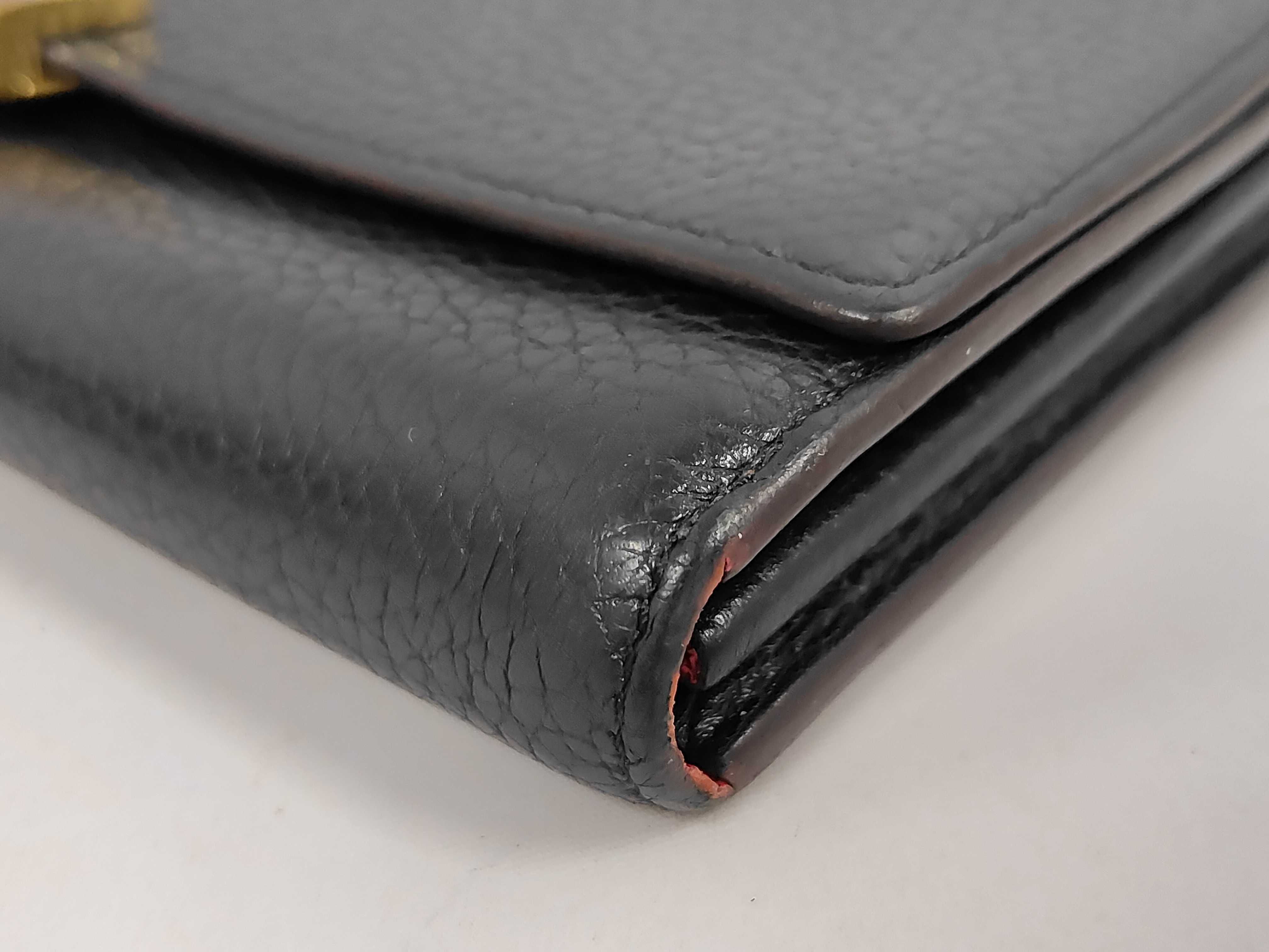 Taurillon Leather Wallet Portefeuille Capucines Black M61248 Wallet — view 3