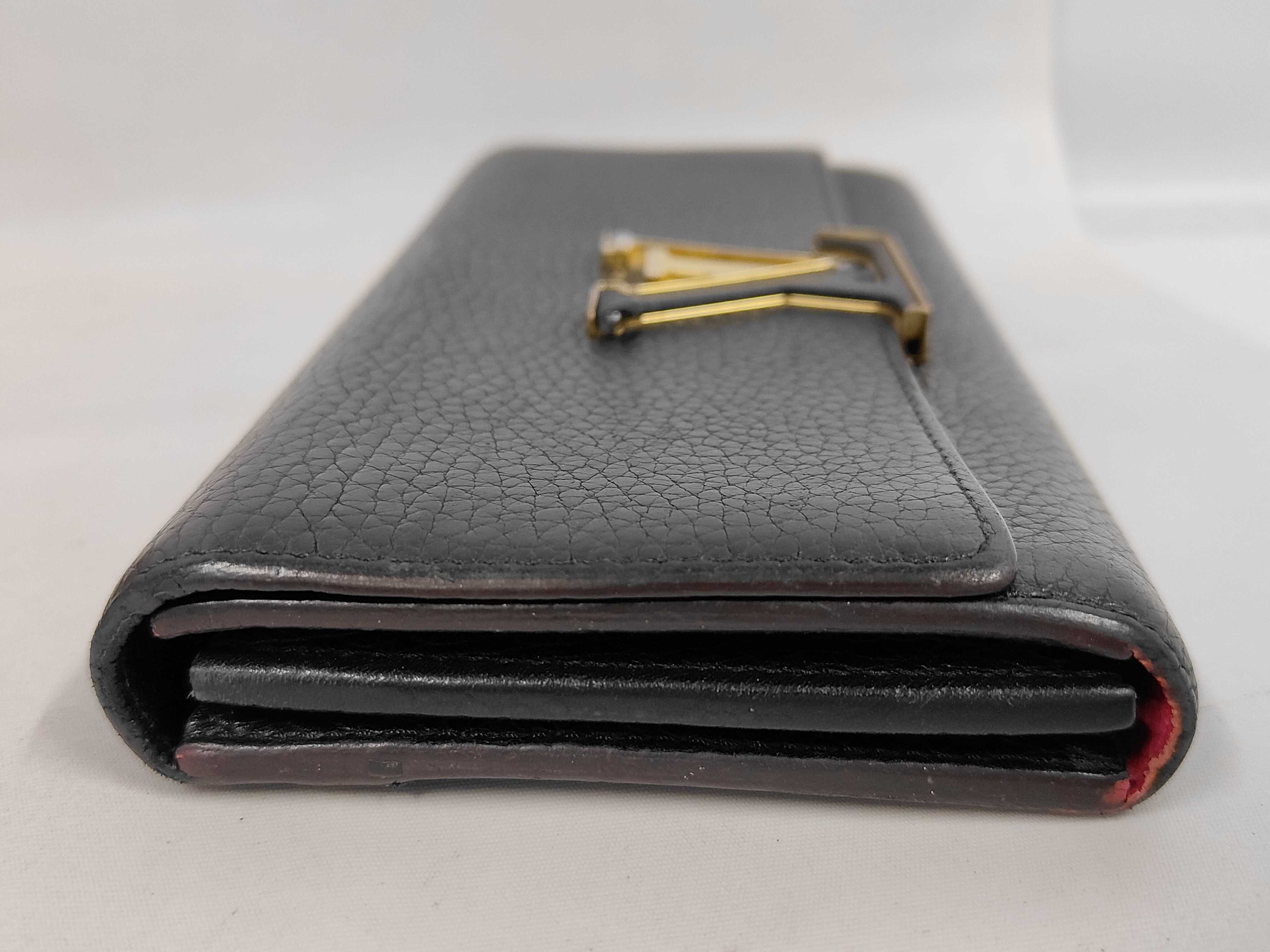 Taurillon Leather Wallet Portefeuille Capucines Black M61248 Wallet — view 6