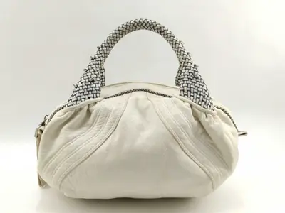 Leather Handbag, White Handbag