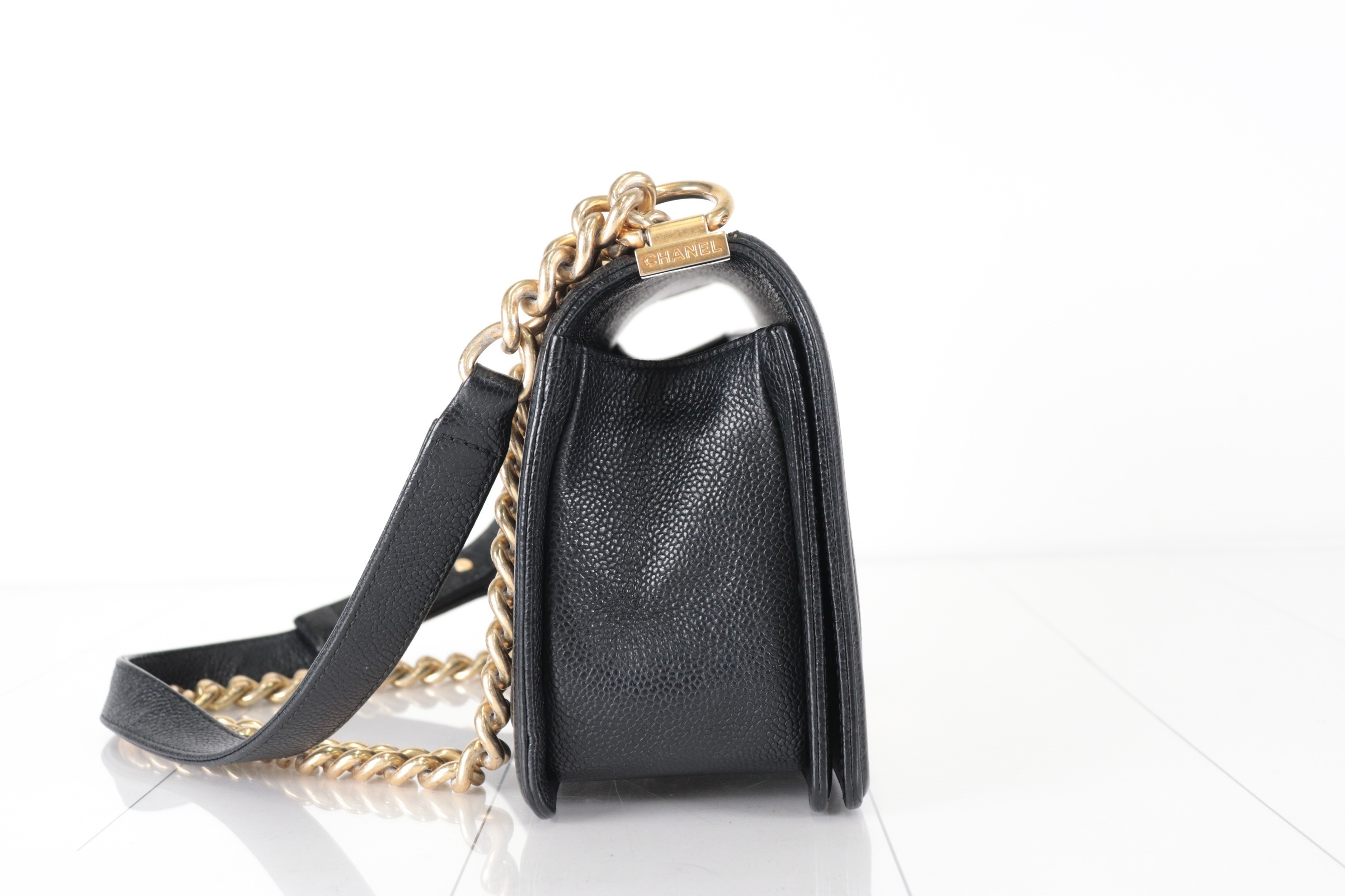 Boy Chanel Caviar Chain Shoulder Bag, serial number 23 — view 4