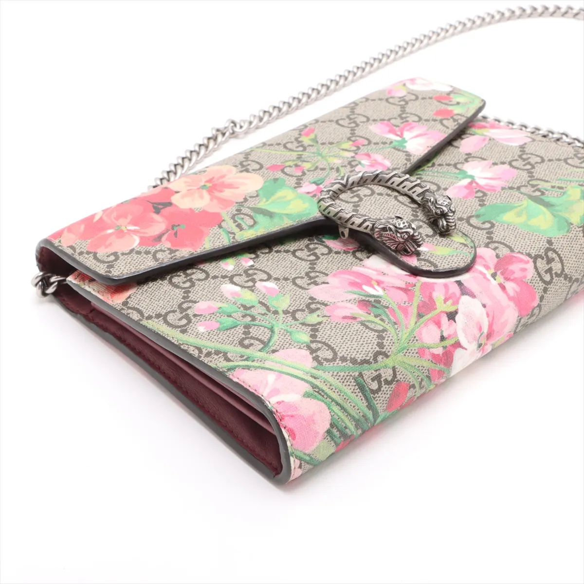 GG Supreme PVC x Leather Chain Wallet Beige 401231 — view 4