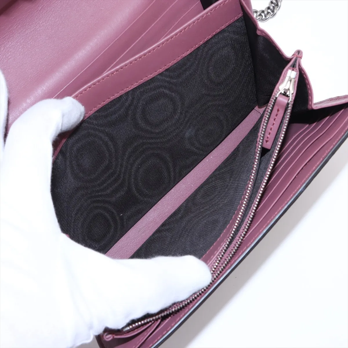 GG Supreme PVC x Leather Chain Wallet Beige 401231 — view 8
