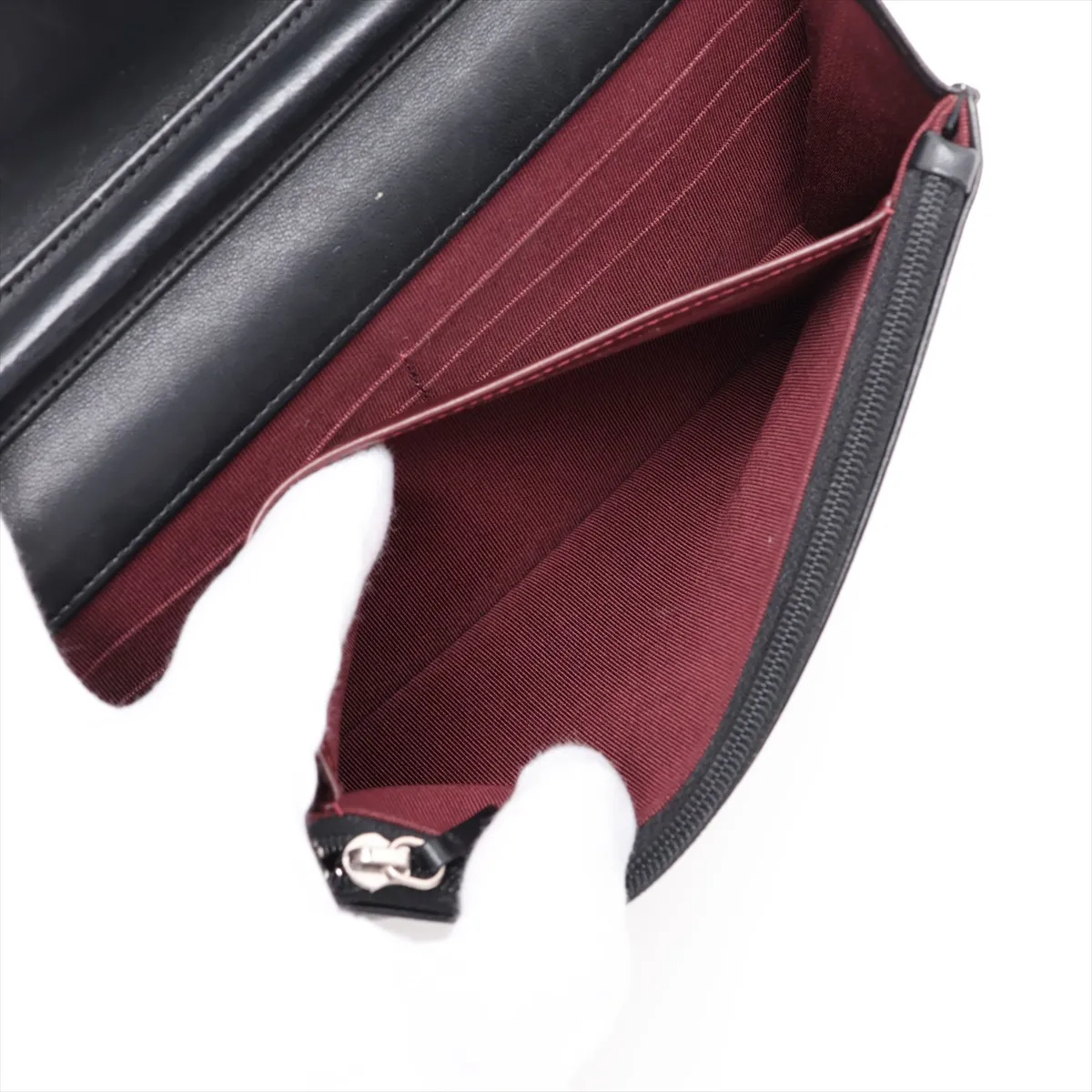 Matelassé Lambskin Chain Wallet, Black with Silver Hardware, 16876868 (Serial Number 16) — view 7