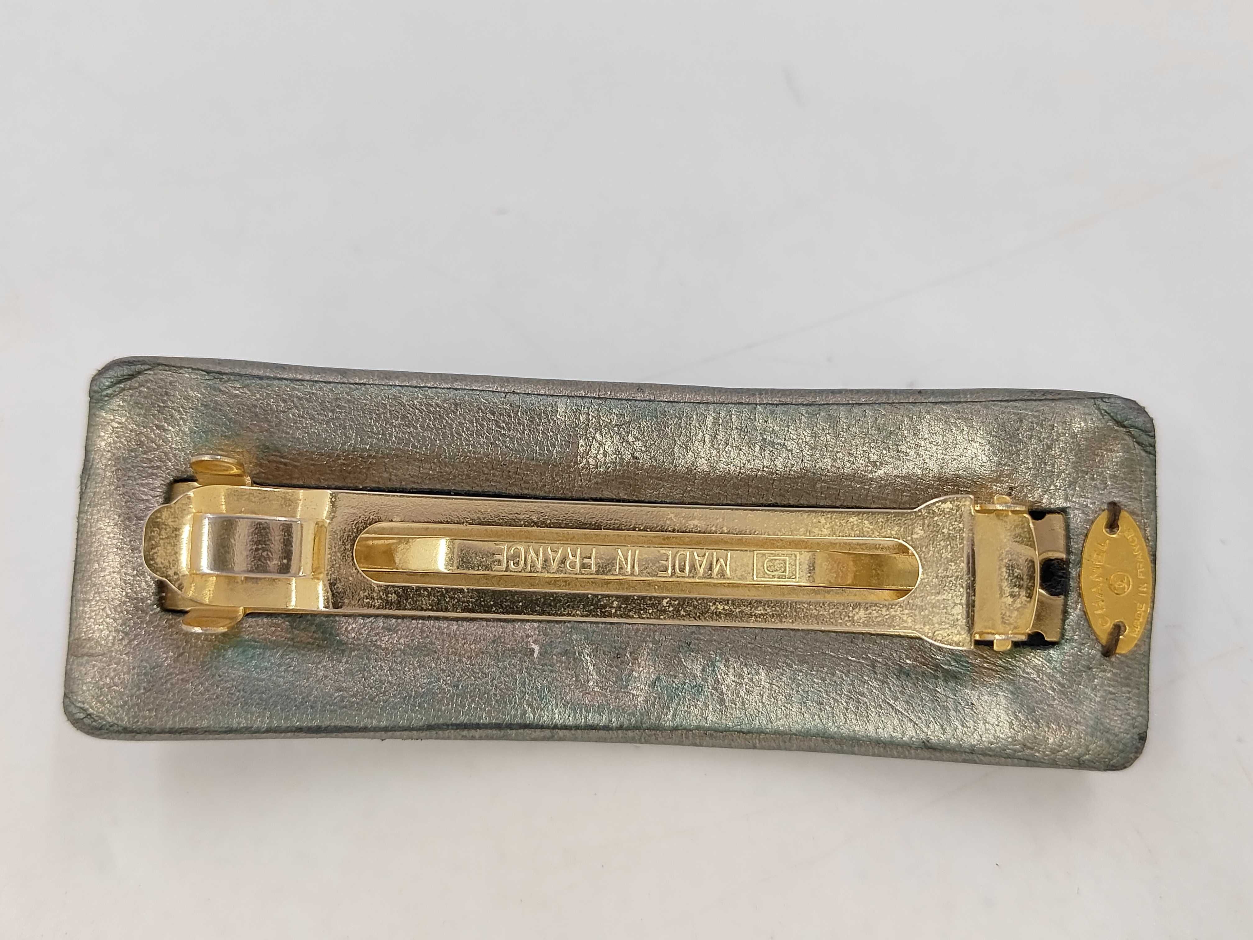 Coco Mark Turnlock Silver Barrette Hair Accessory — view 2