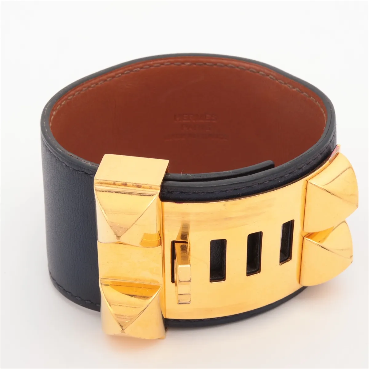 Collier de Chien O:2011 Bracelet GP x Leather Navy x Gold — view 2
