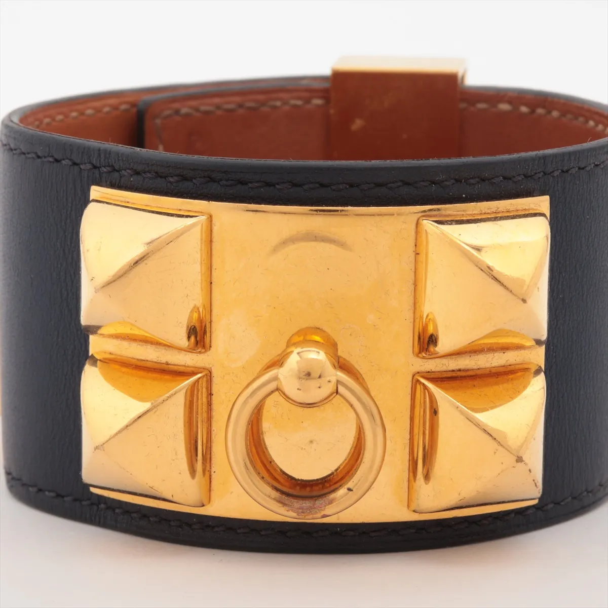 Collier de Chien O:2011 Bracelet GP x Leather Navy x Gold — view 3