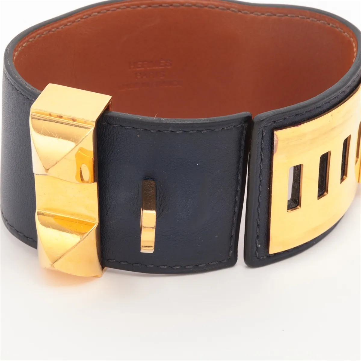 Collier de Chien O:2011 Bracelet GP x Leather Navy x Gold — view 5