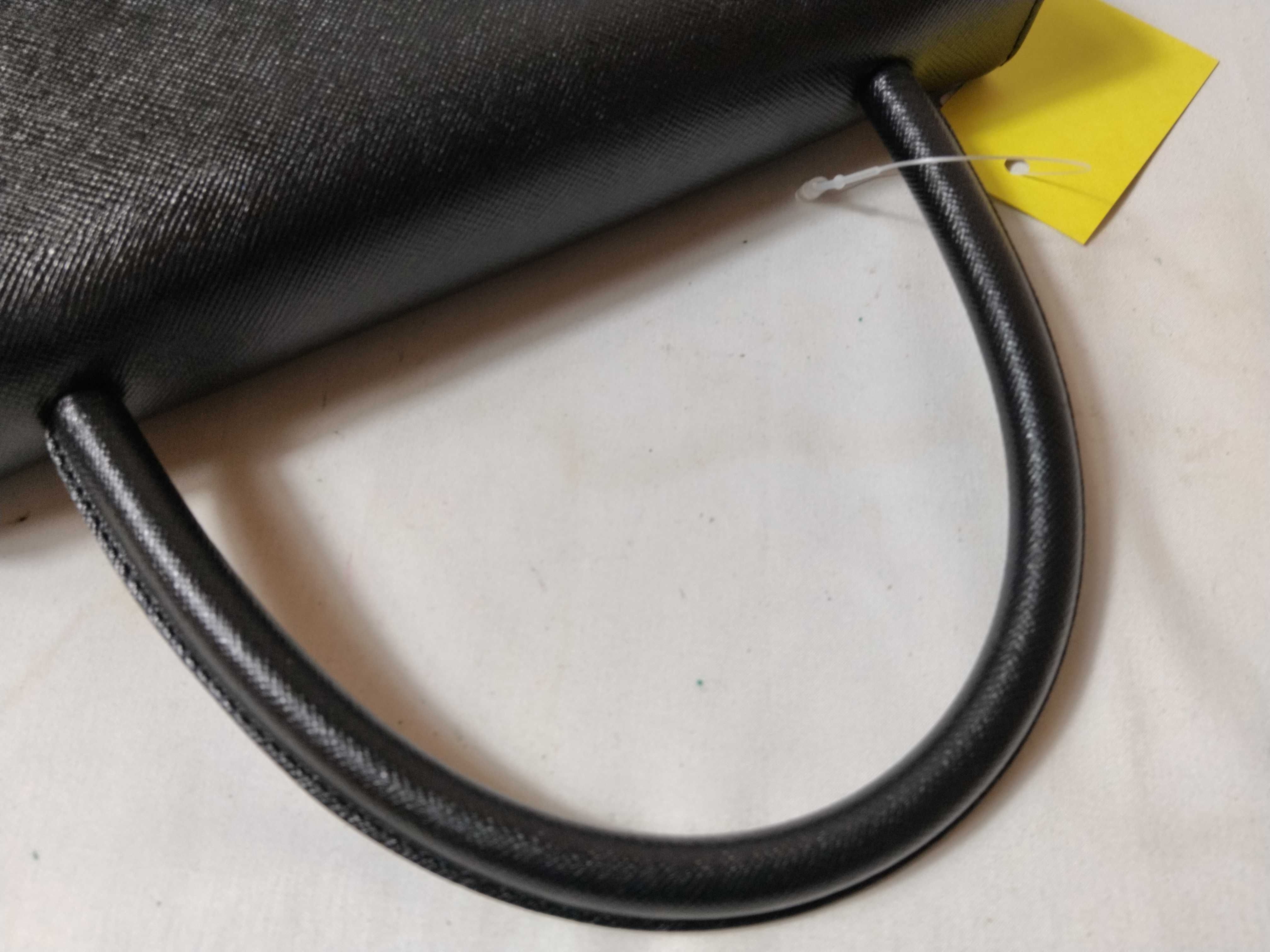 Leather Top Handle YSL Logo Black Handbag — view 3