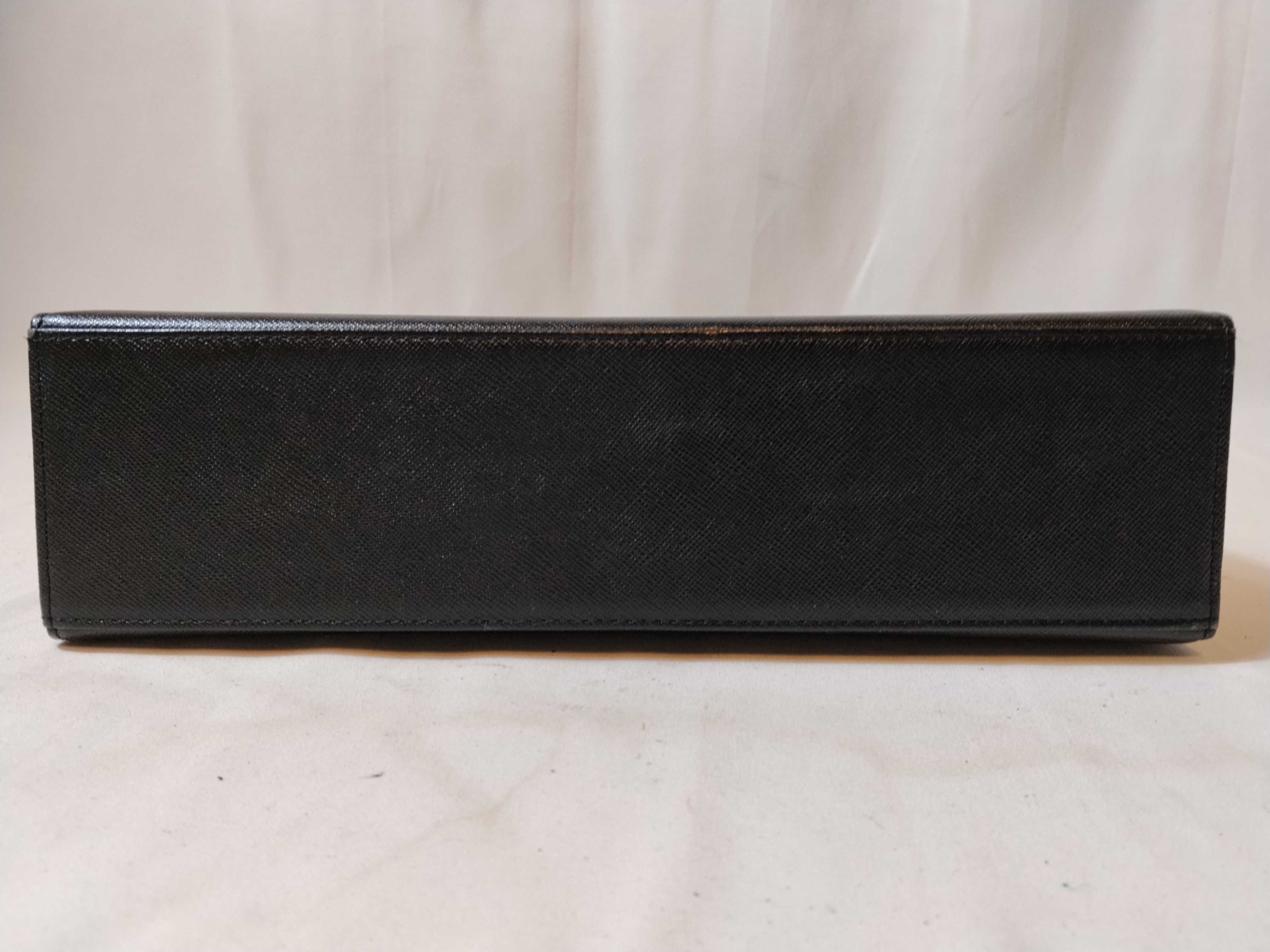 Leather Top Handle YSL Logo Black Handbag — view 7