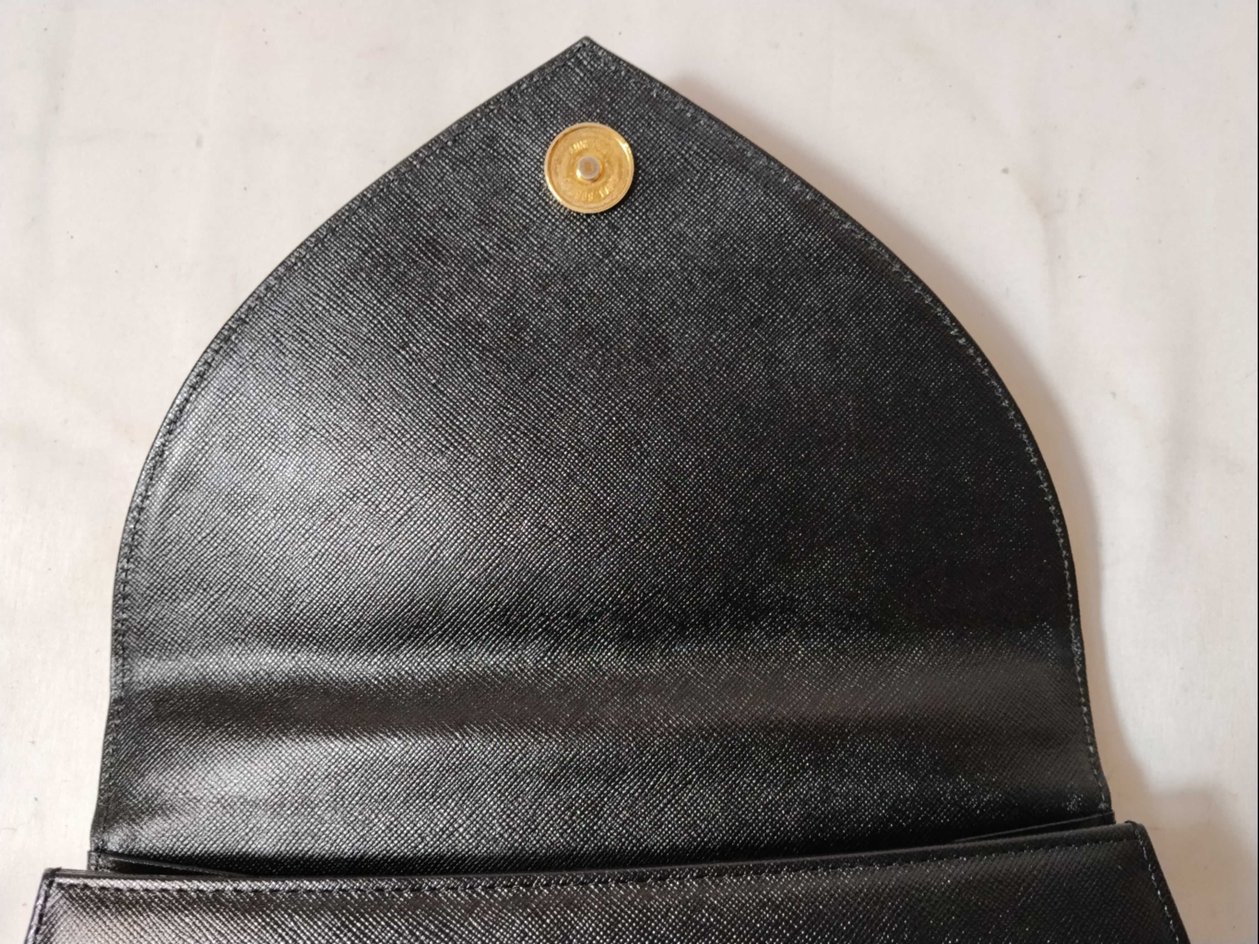 Leather Top Handle YSL Logo Black Handbag — view 8
