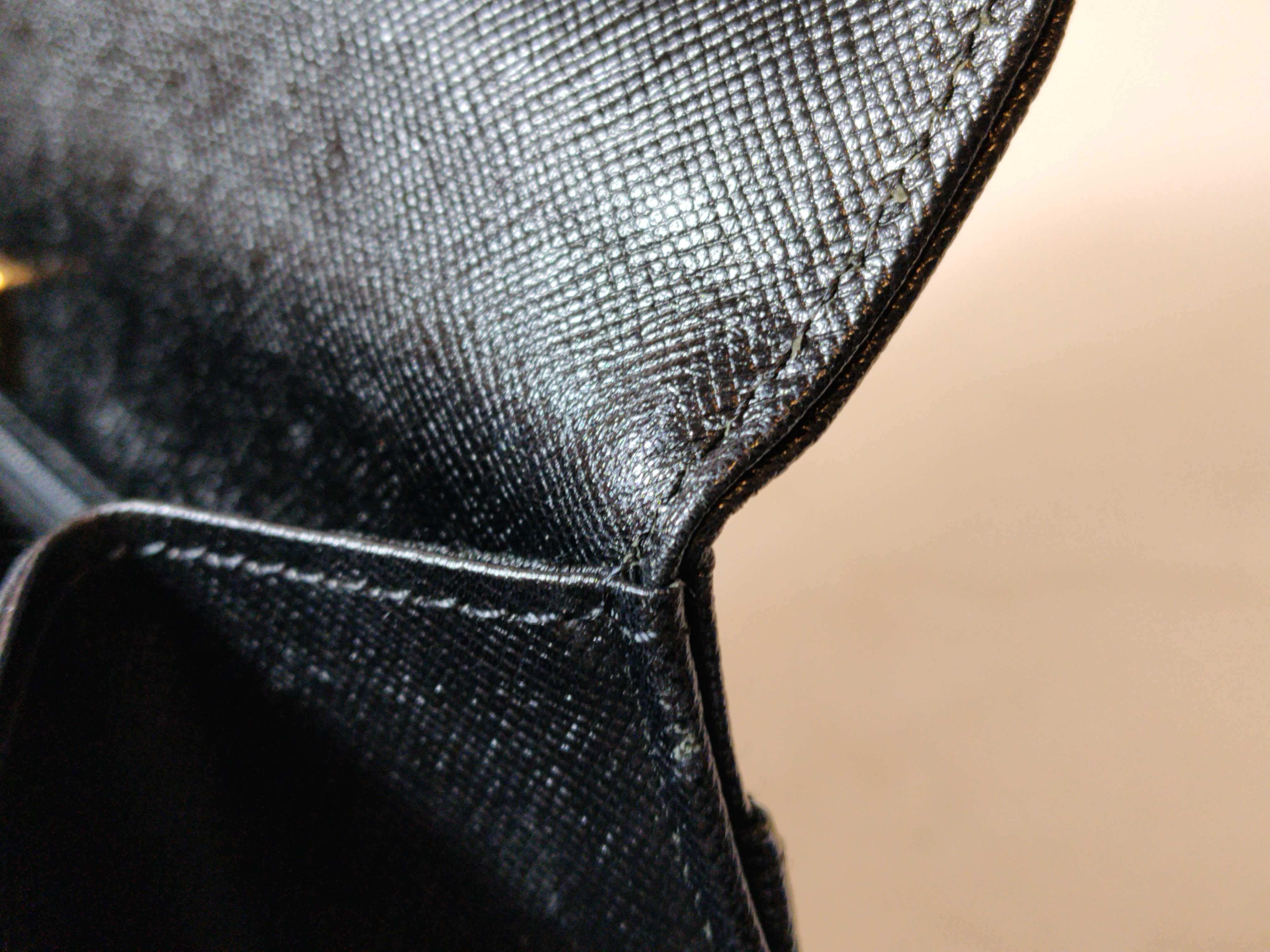 Leather Top Handle YSL Logo Black Handbag — view 9