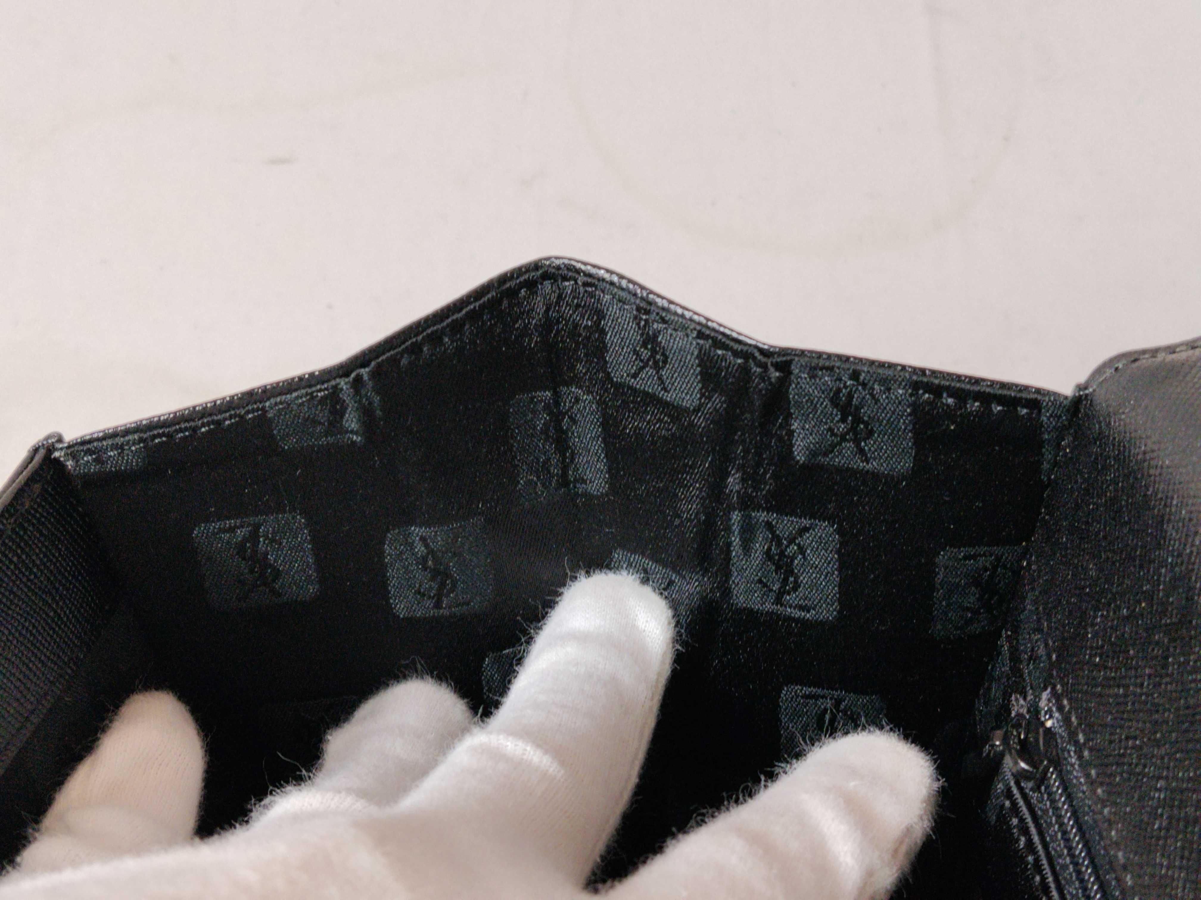 Leather Top Handle YSL Logo Black Handbag — view 10