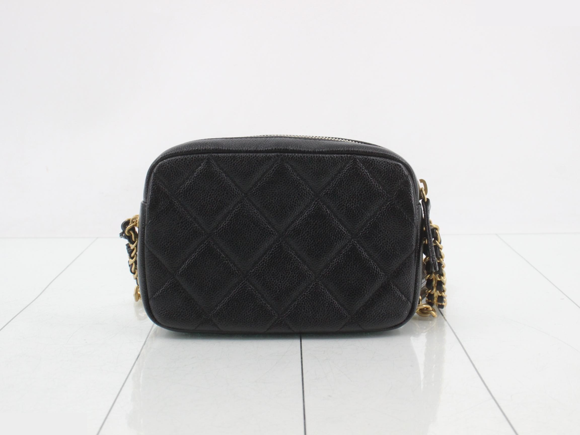 Coco Mark Matelassé Caviar Skin Camera Bag Shoulder Bag — view 2