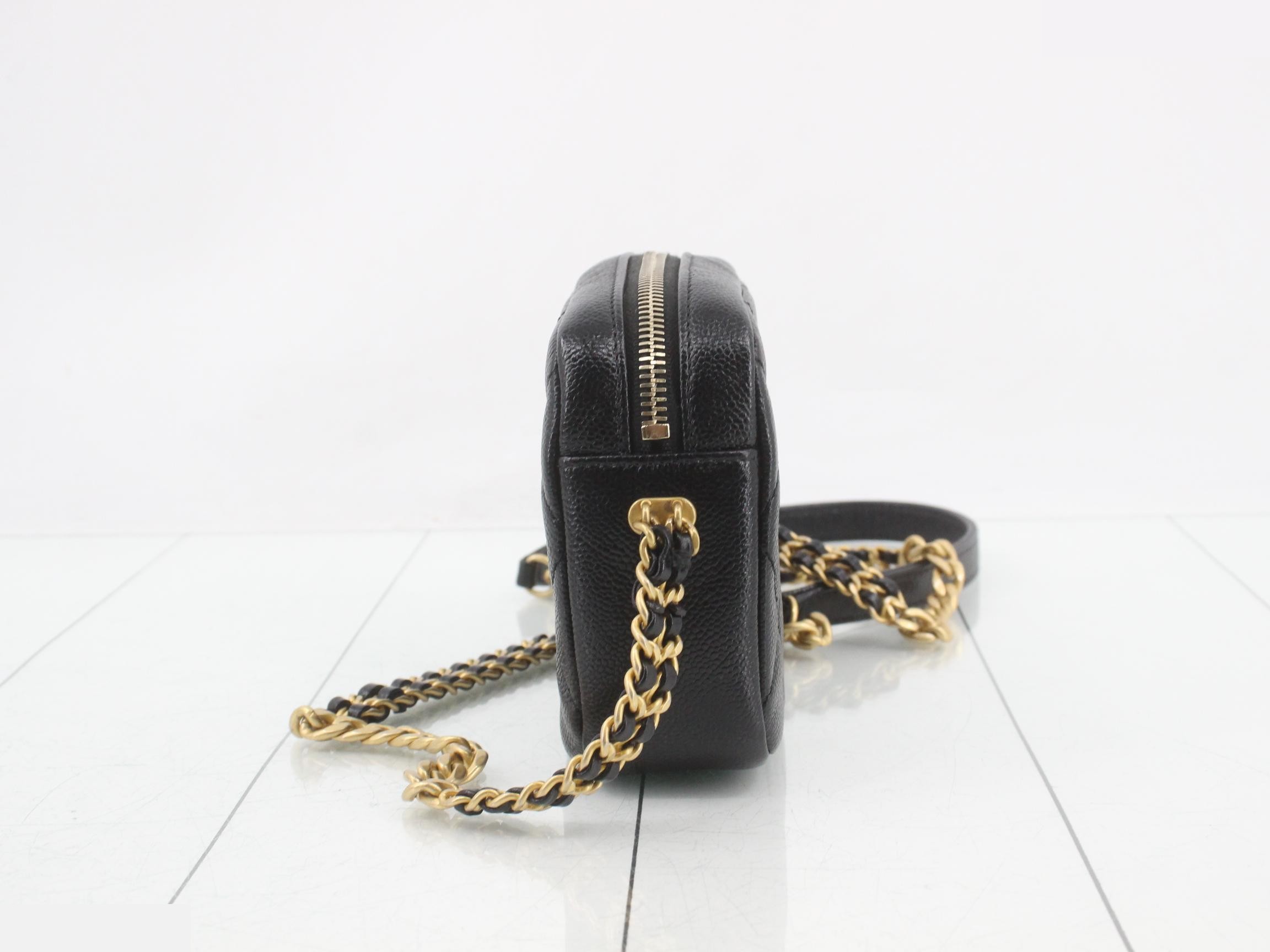 Coco Mark Matelassé Caviar Skin Camera Bag Shoulder Bag — view 3