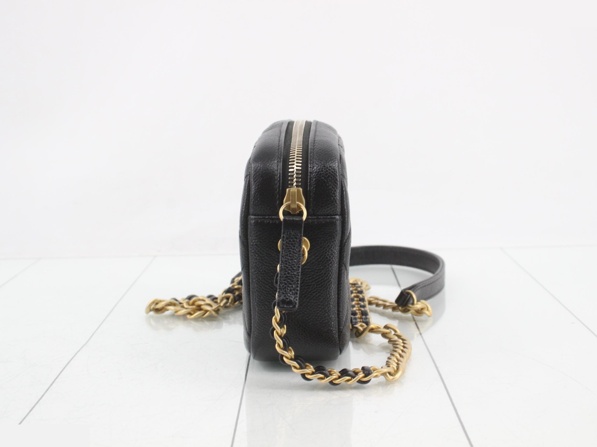 Coco Mark Matelassé Caviar Skin Camera Bag Shoulder Bag — view 4