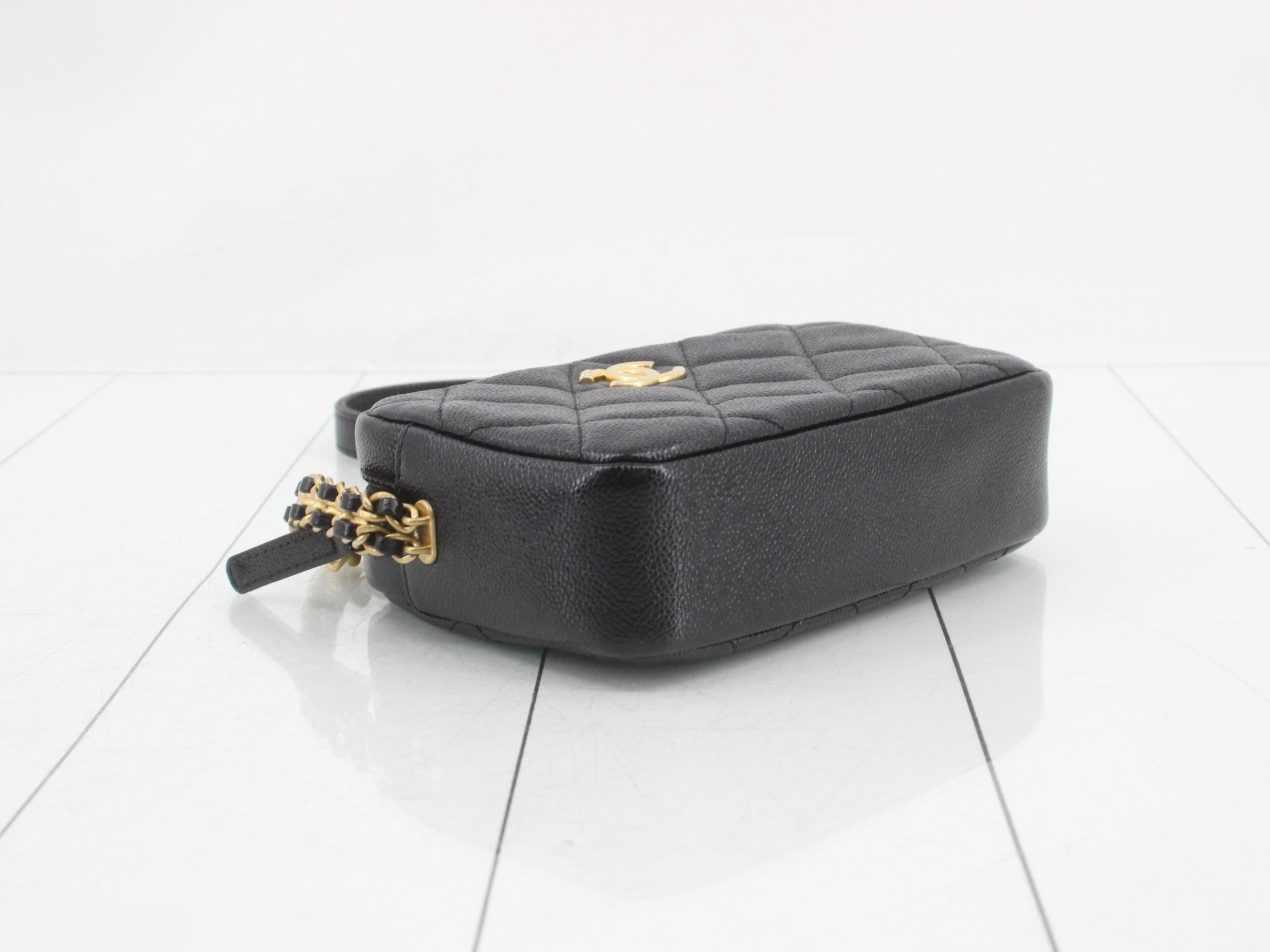 Coco Mark Matelassé Caviar Skin Camera Bag Shoulder Bag — view 5