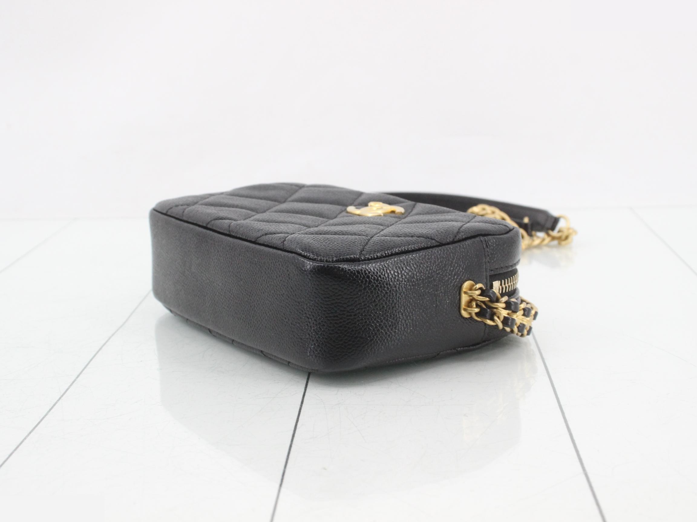 Coco Mark Matelassé Caviar Skin Camera Bag Shoulder Bag — view 6