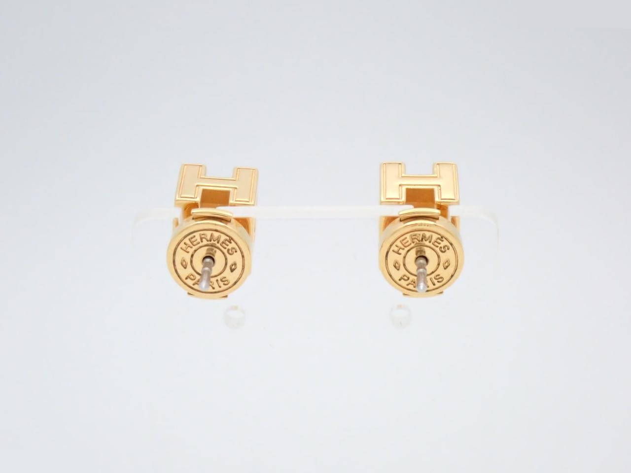Cage d'H H Cube Earrings, Gold — view 2