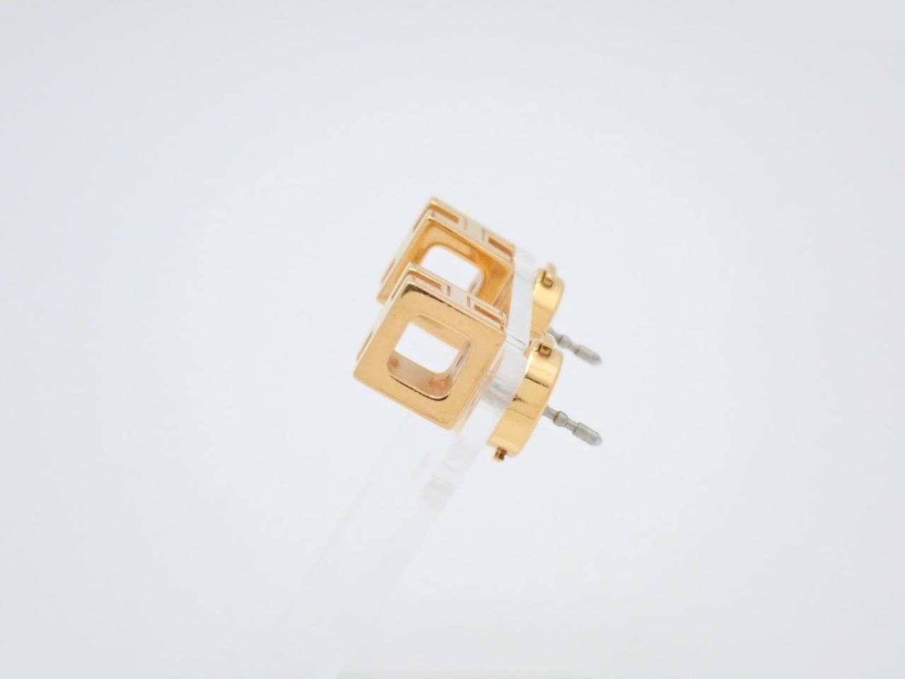 Cage d'H H Cube Earrings, Gold — view 3