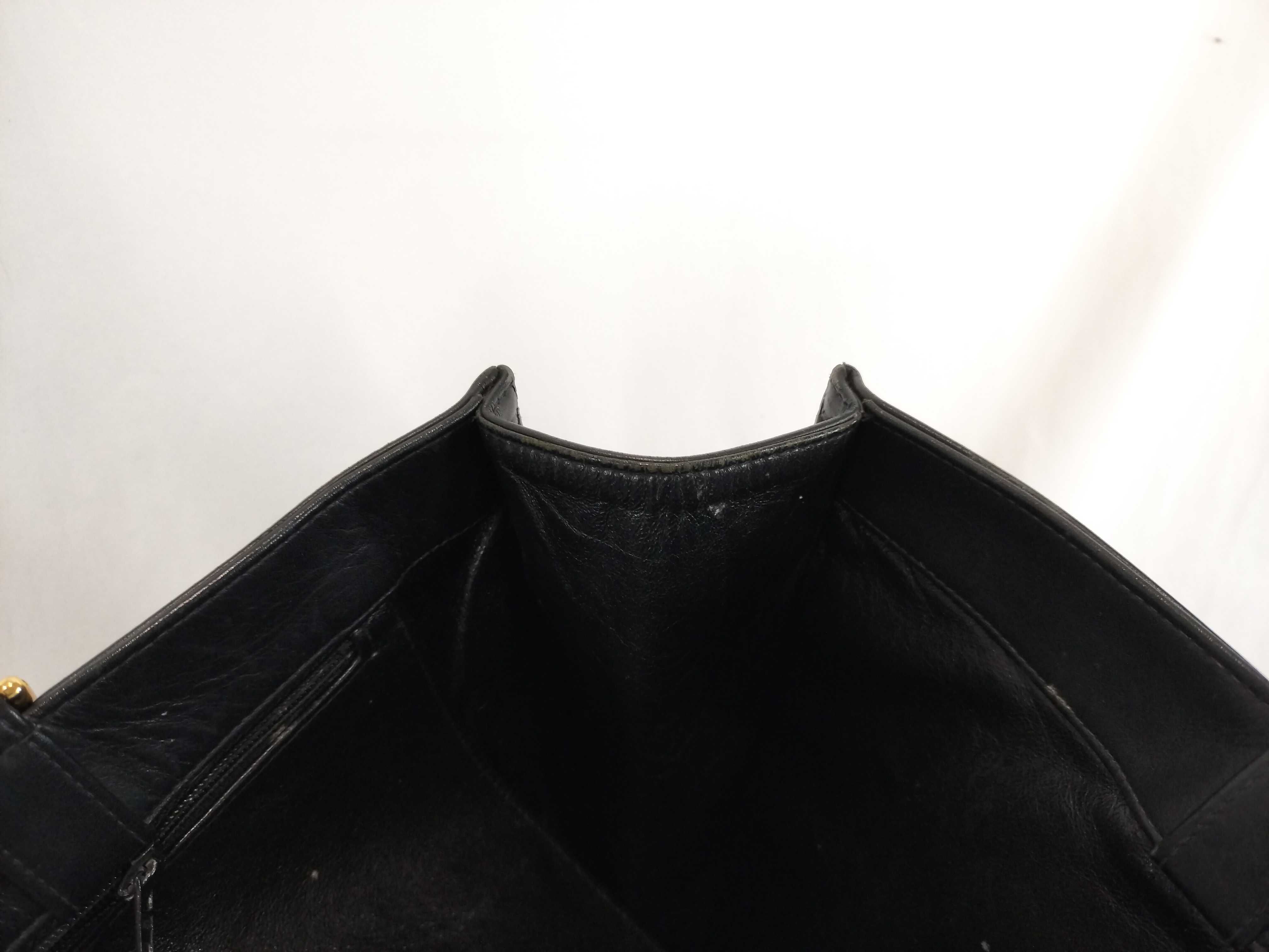 Lambskin Leather Chain Tote Bag with Large Coco Mark (Black) — view 12