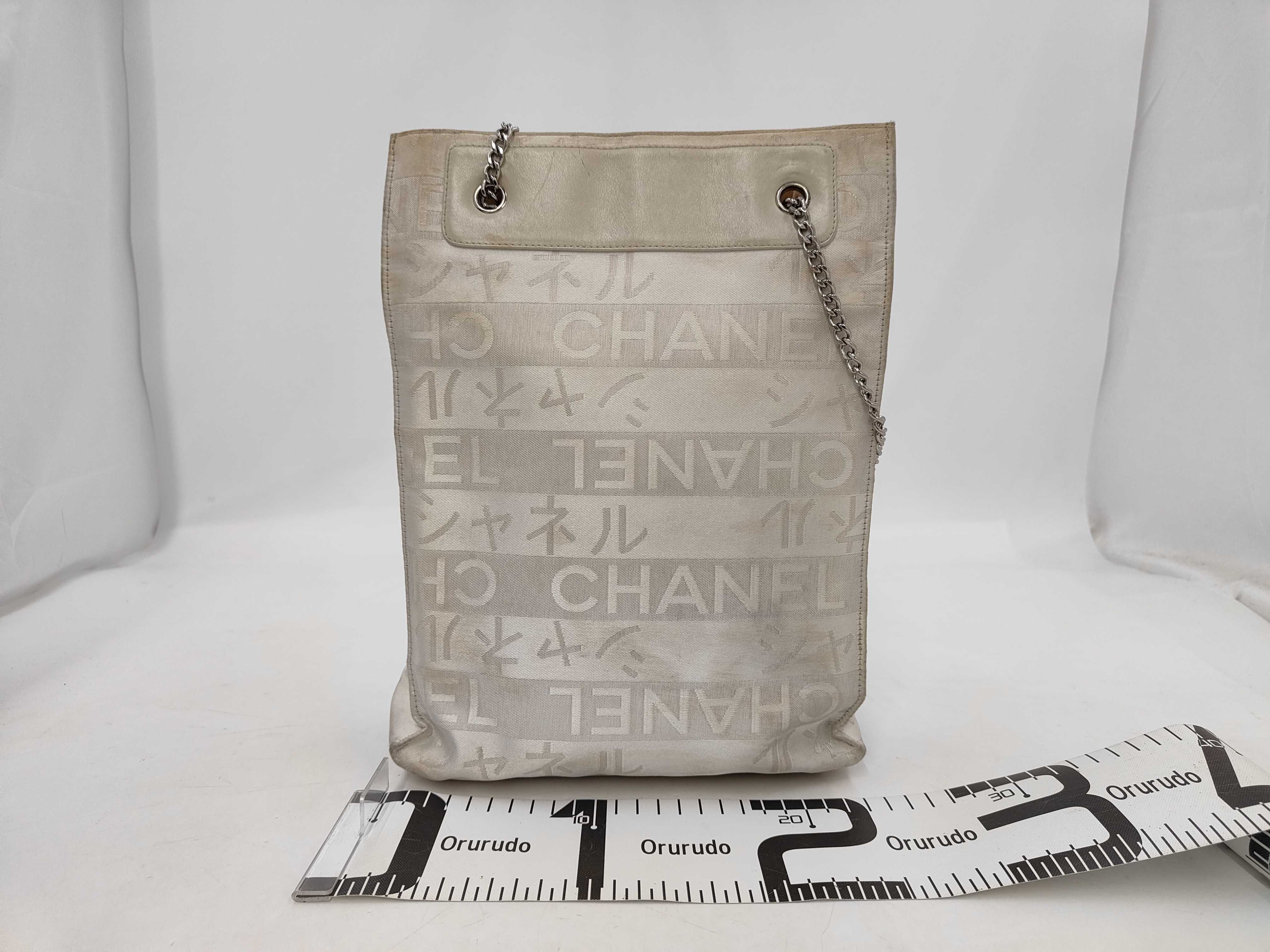Ginza Limited Edition Ephemeral Shoulder Bag, Canvas x Leather, White x Silver Hardware, Tote Bag — view 2