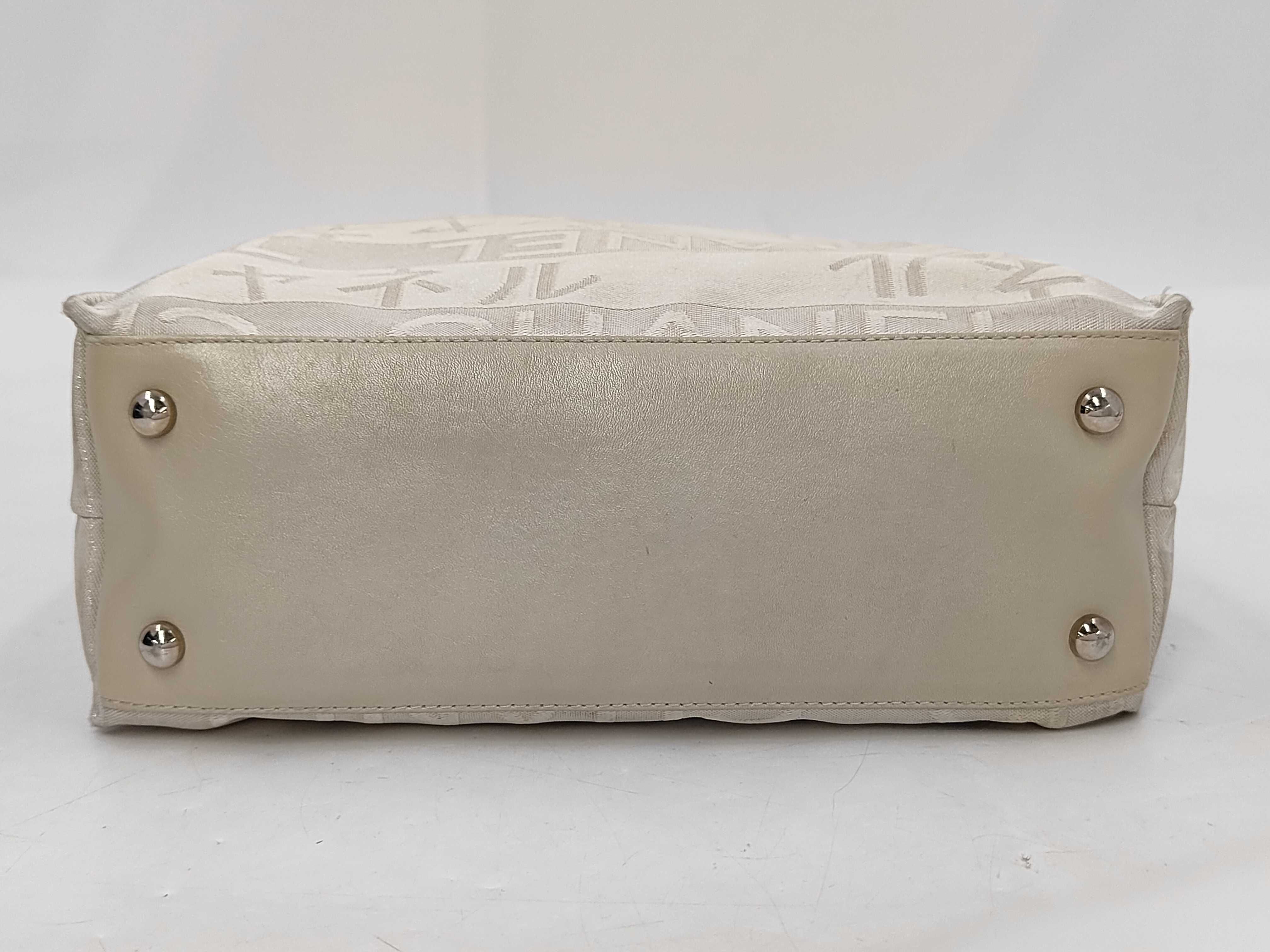 Ginza Limited Edition Ephemeral Shoulder Bag, Canvas x Leather, White x Silver Hardware, Tote Bag — view 6