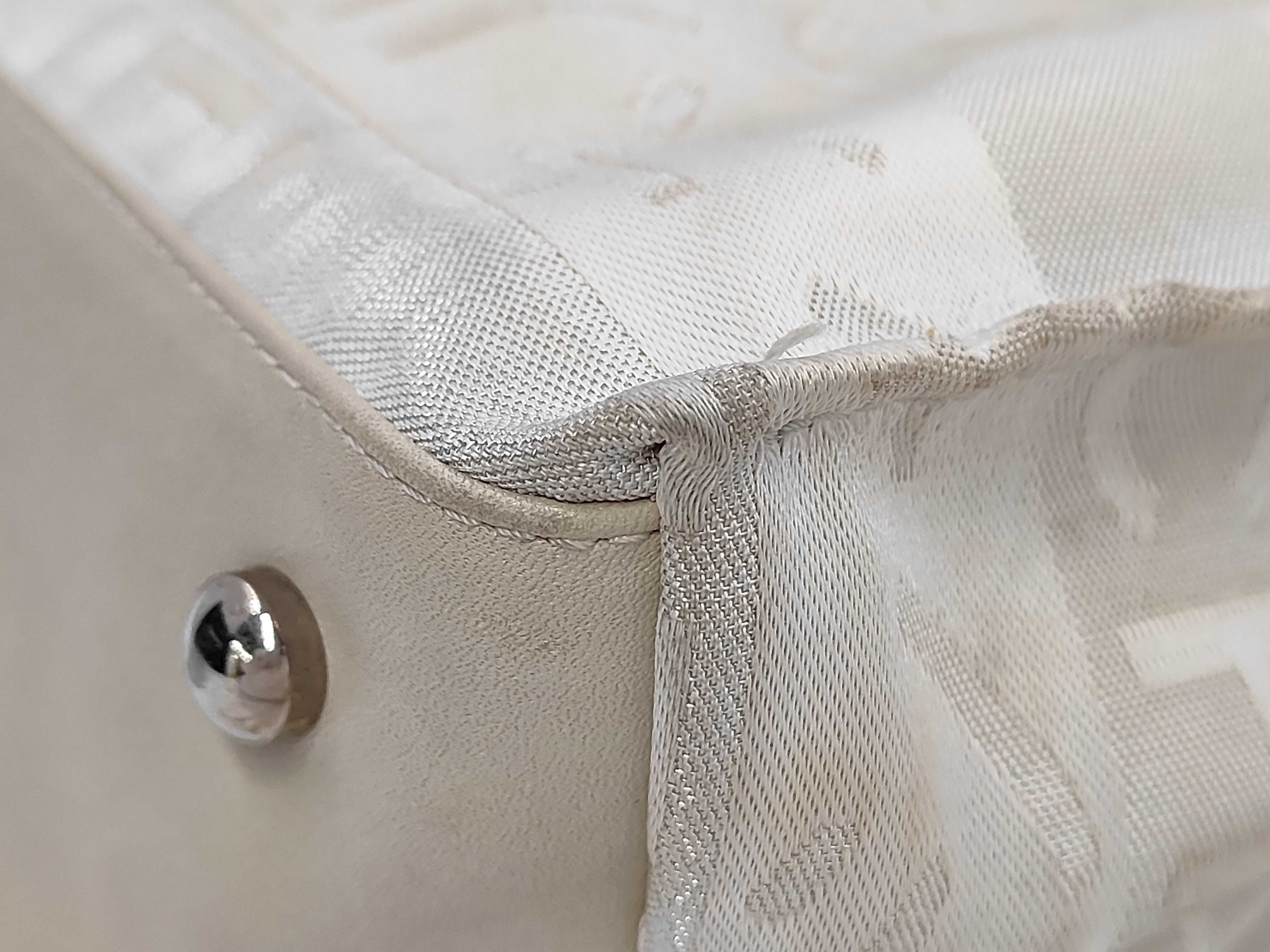 Ginza Limited Edition Ephemeral Shoulder Bag, Canvas x Leather, White x Silver Hardware, Tote Bag — view 7
