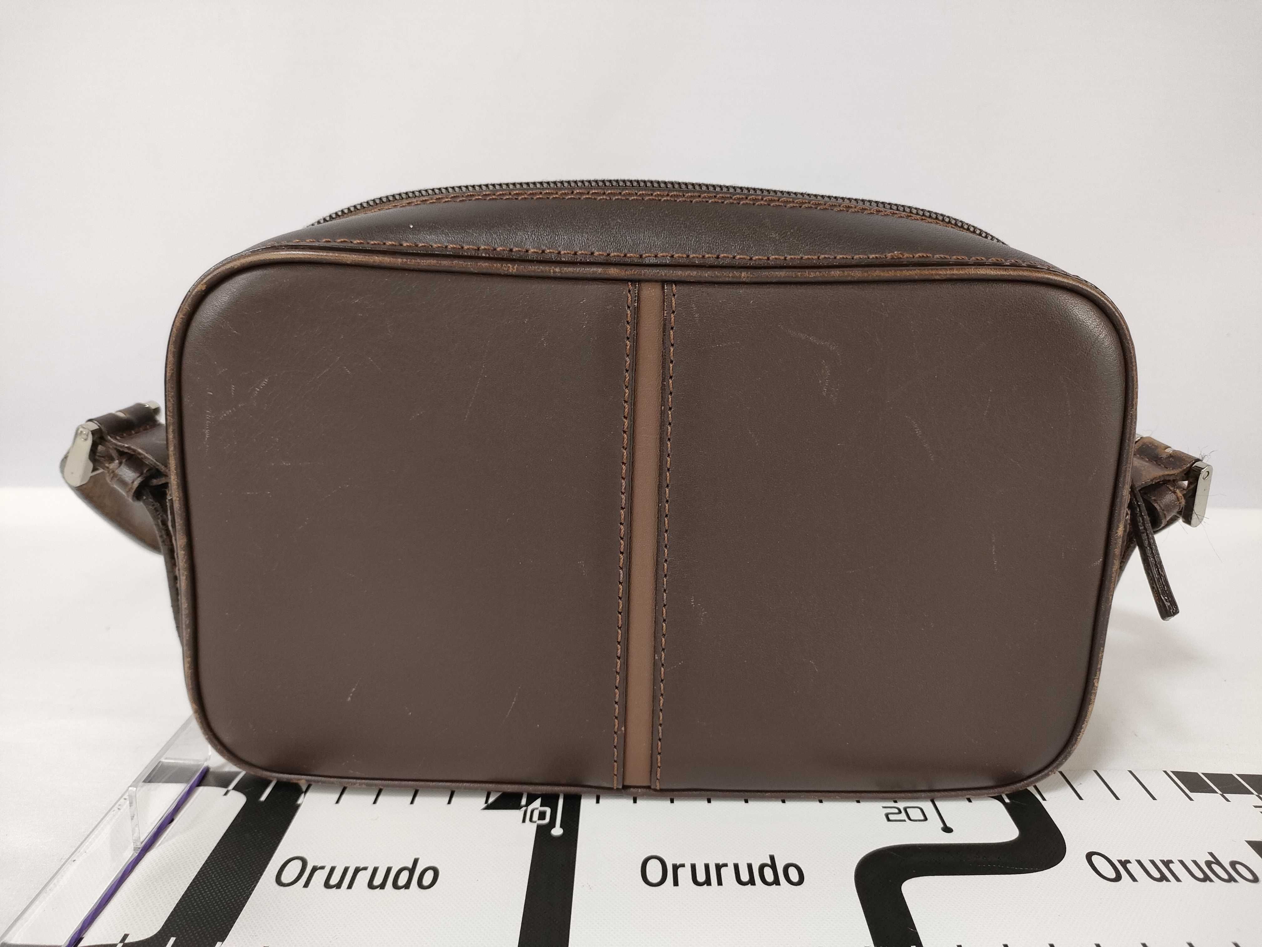 Leather Shoulder Bag with Checkered Interior — view 2
