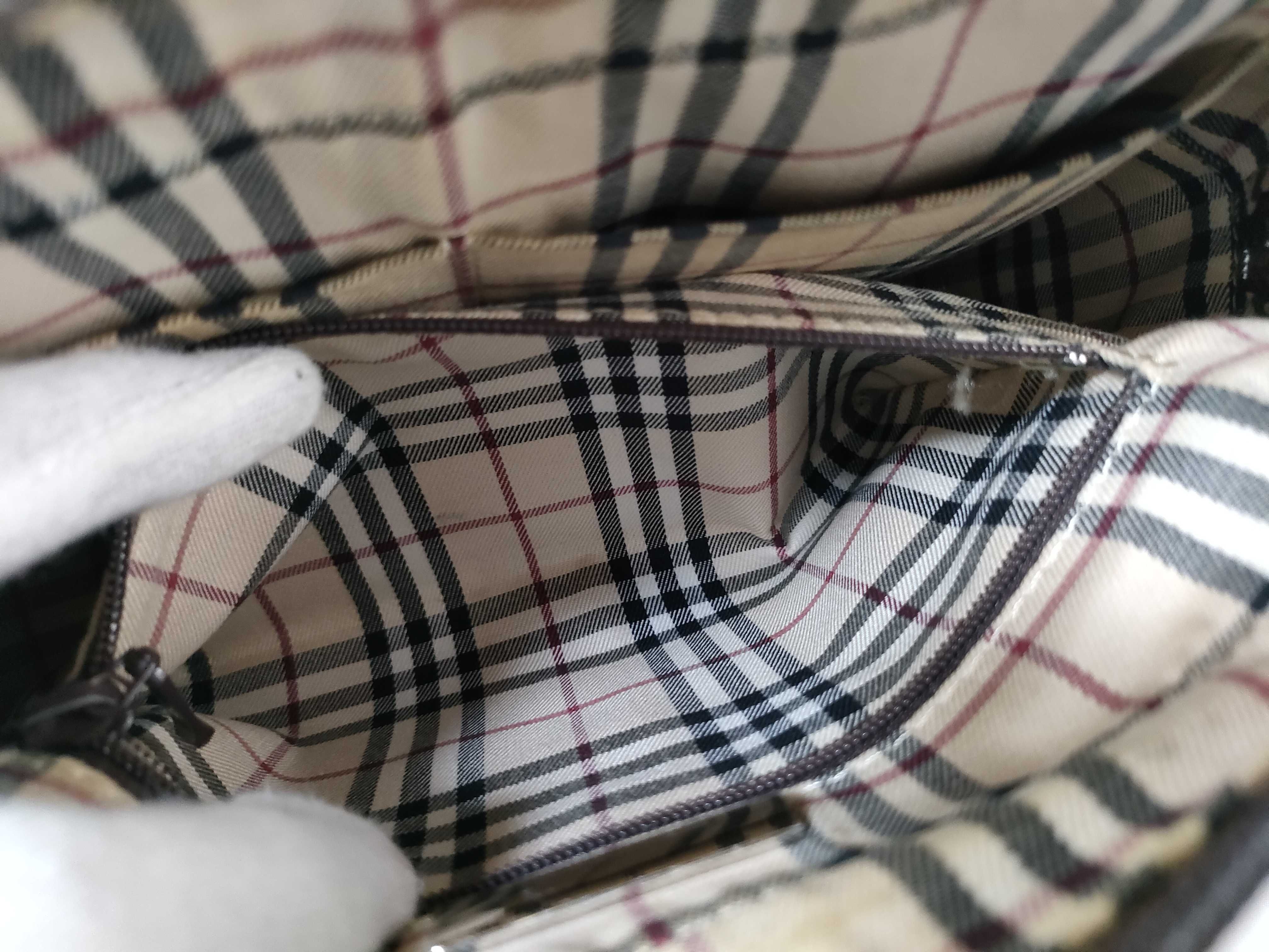 Leather Shoulder Bag with Checkered Interior — view 11