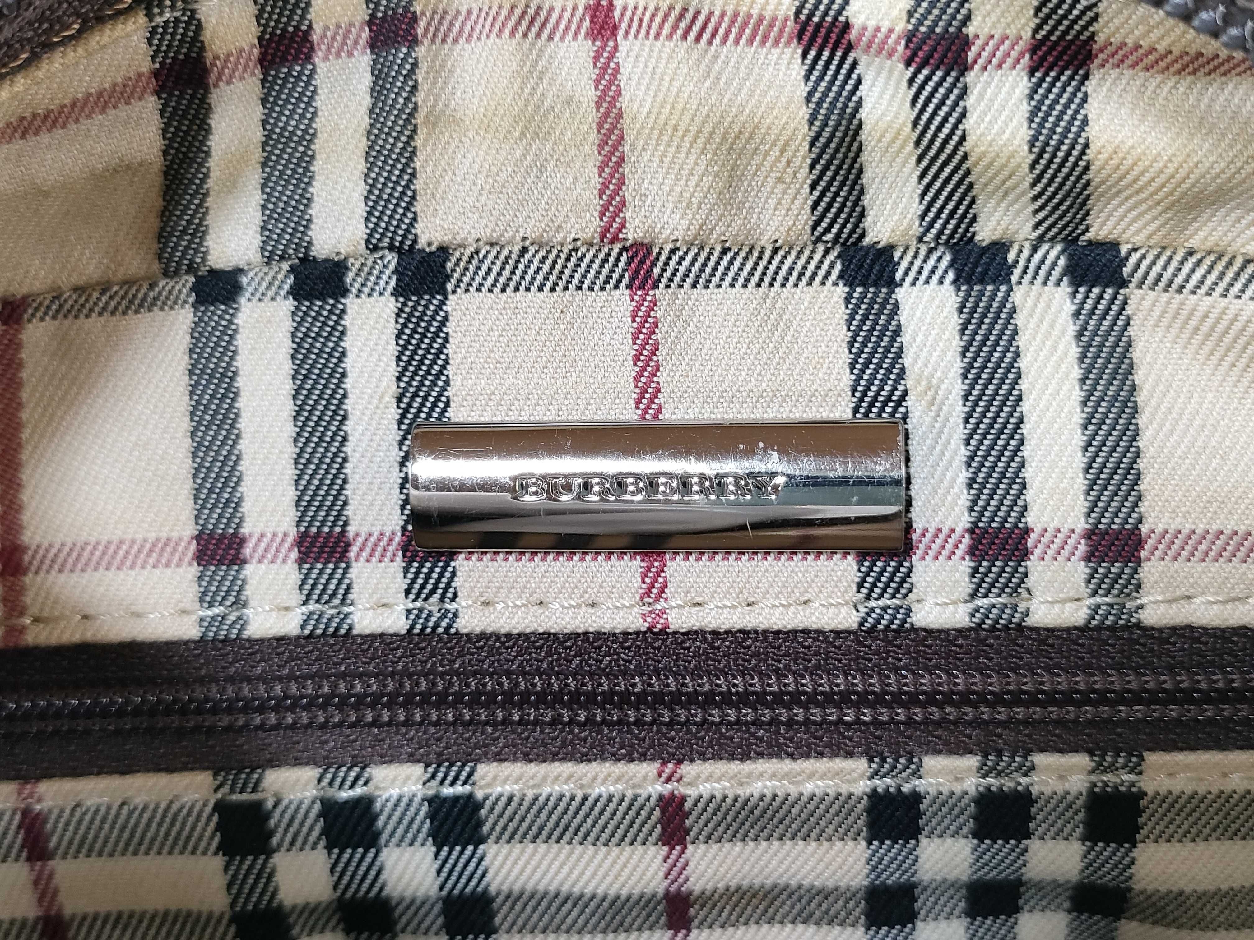 Leather Shoulder Bag with Checkered Interior — view 12