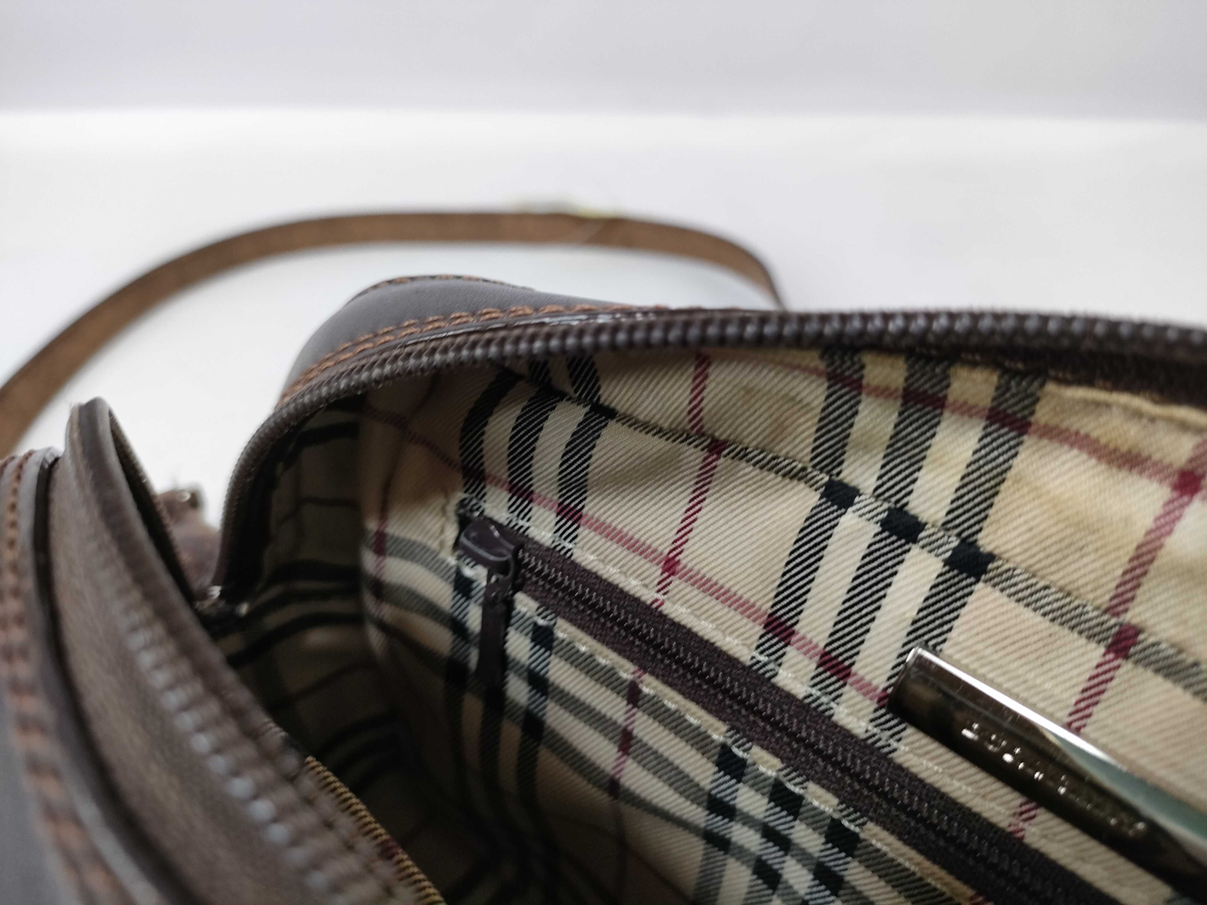 Leather Shoulder Bag with Checkered Interior — view 15