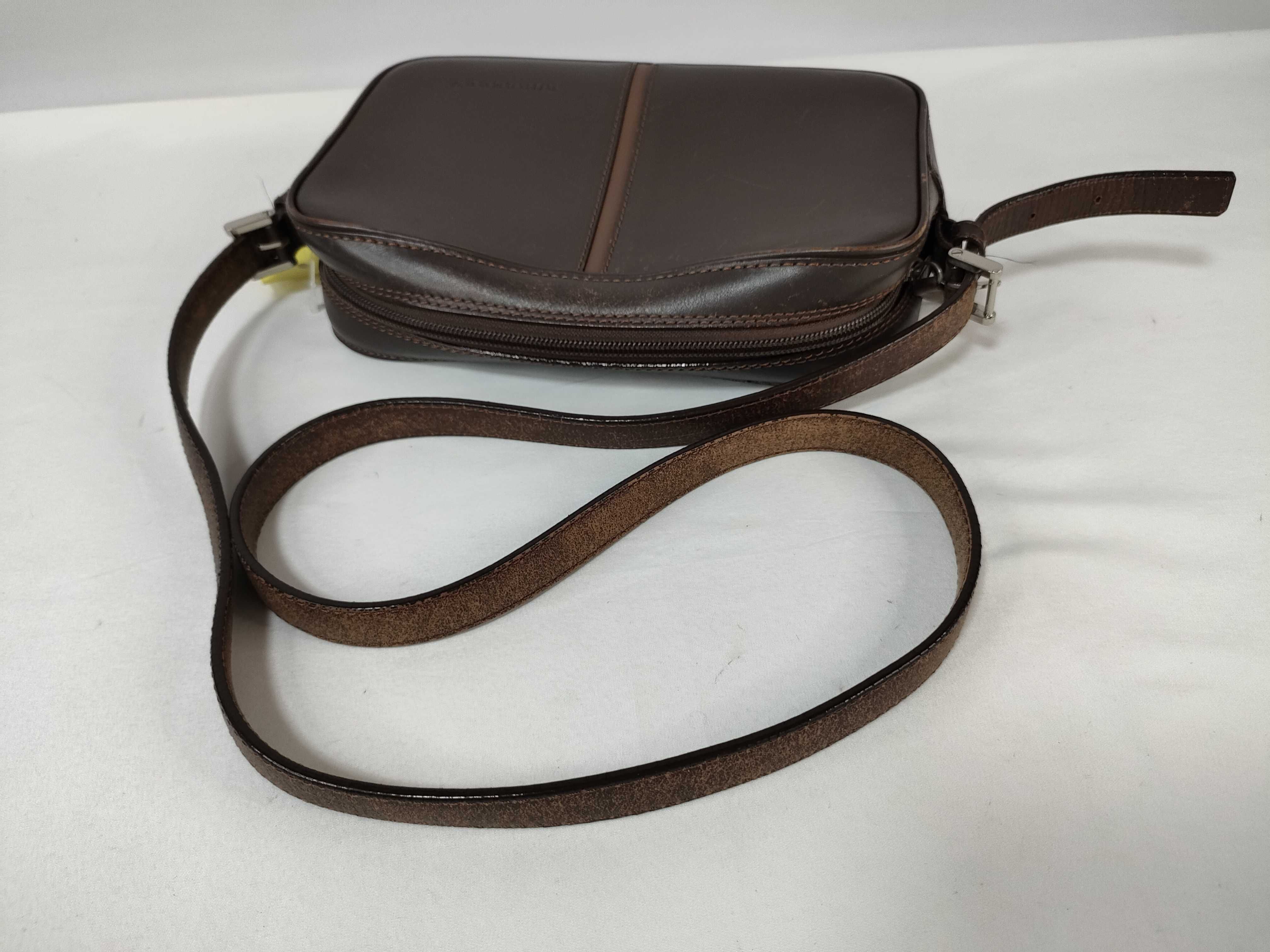 Leather Shoulder Bag with Checkered Interior — view 3