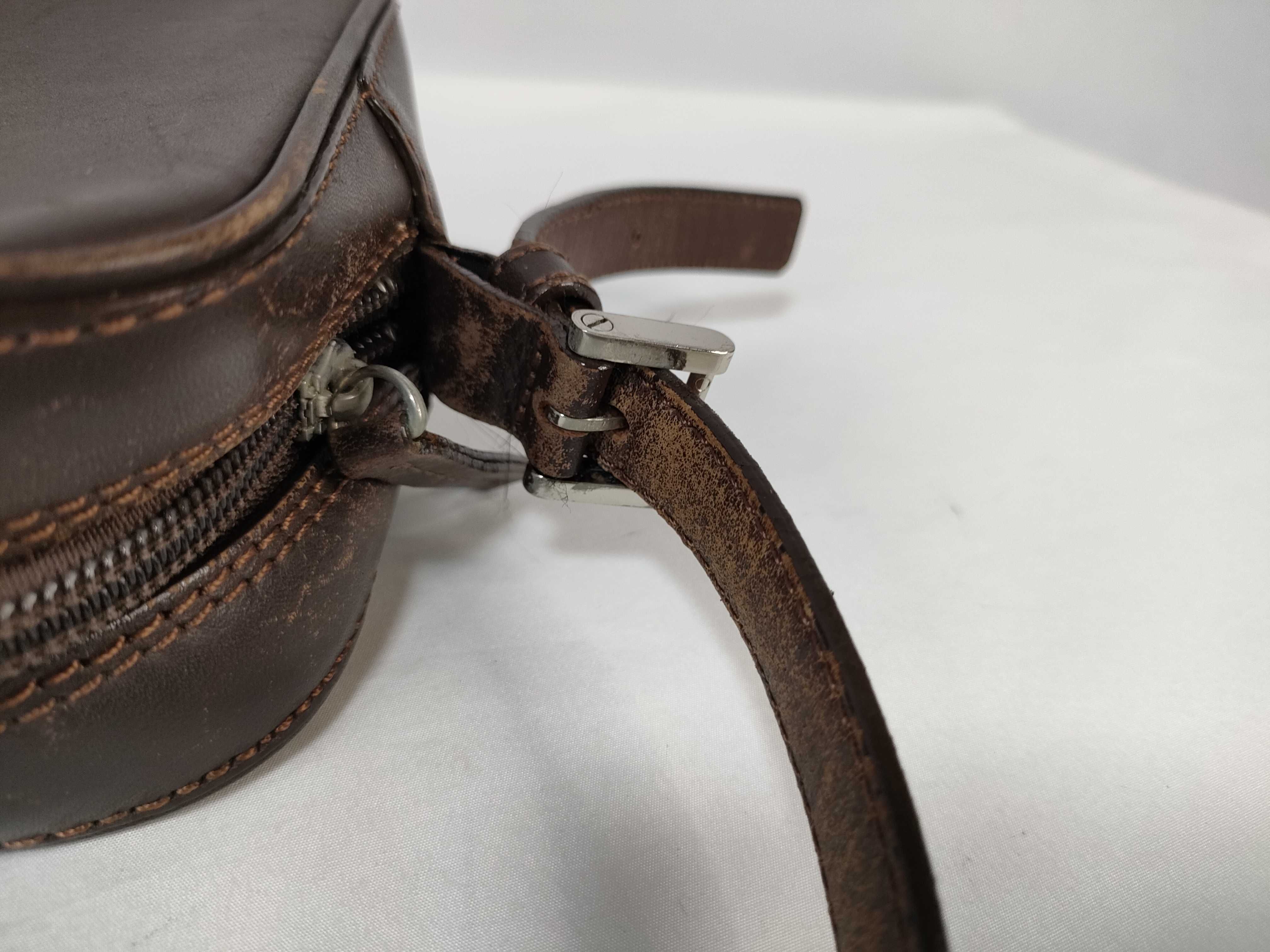Leather Shoulder Bag with Checkered Interior — view 5
