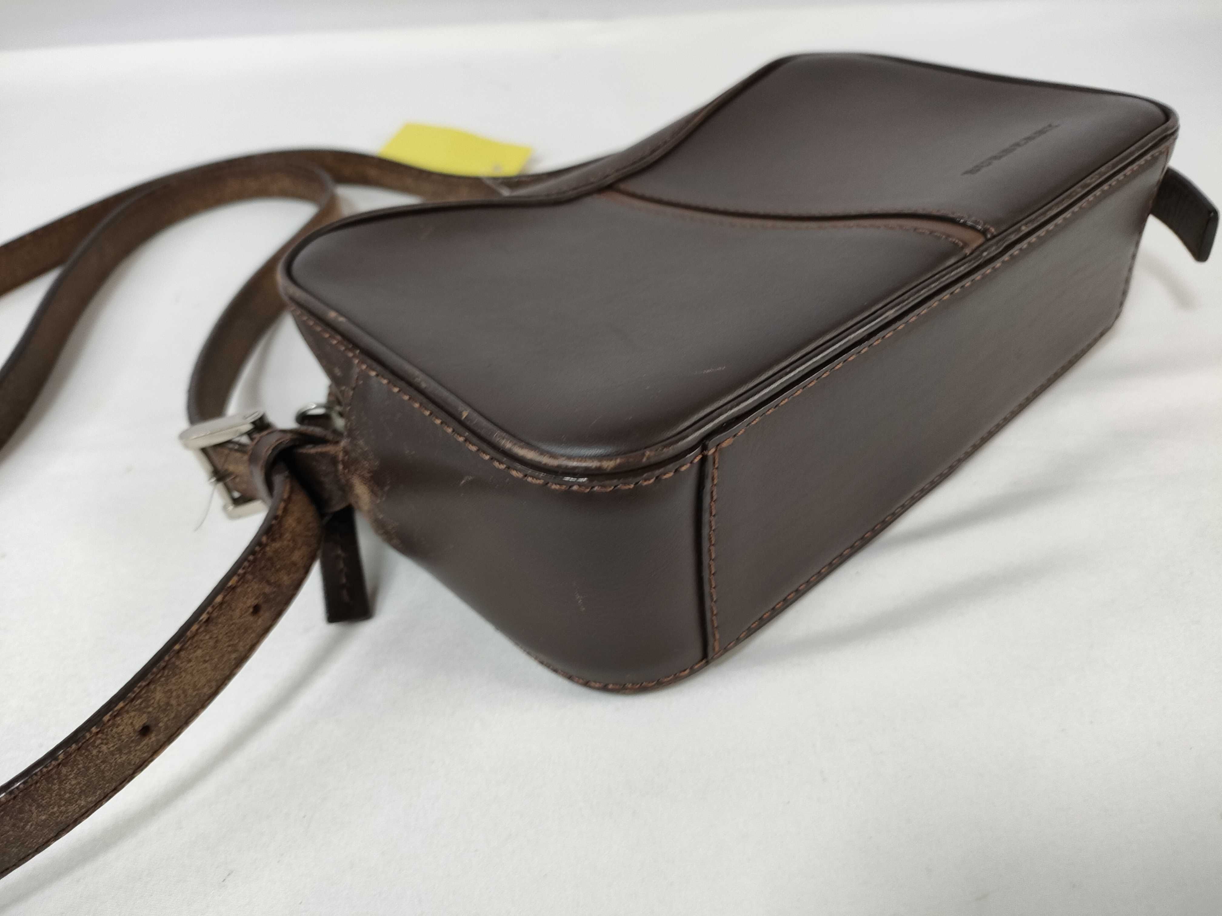 Leather Shoulder Bag with Checkered Interior — view 7