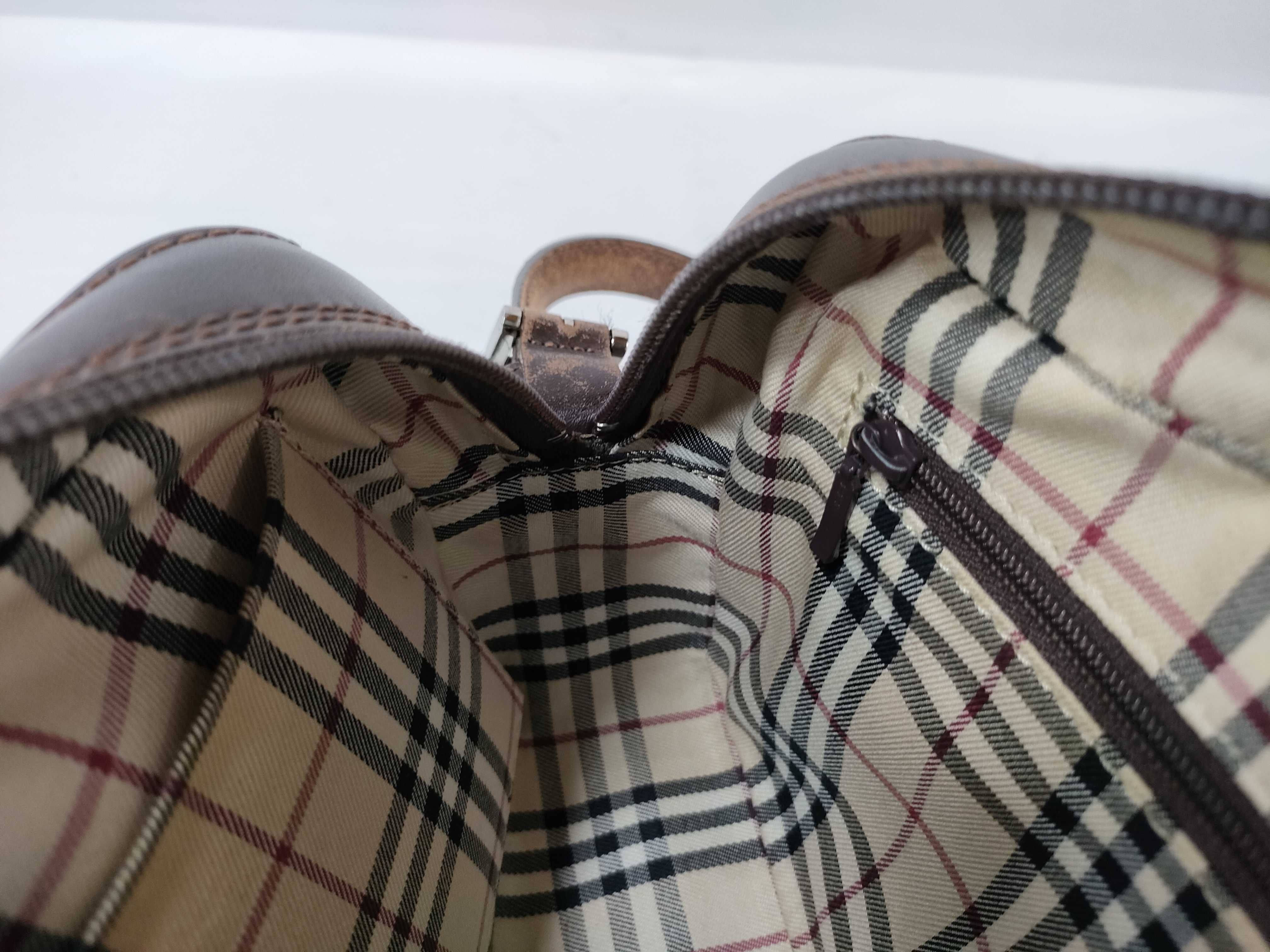 Leather Shoulder Bag with Checkered Interior — view 9