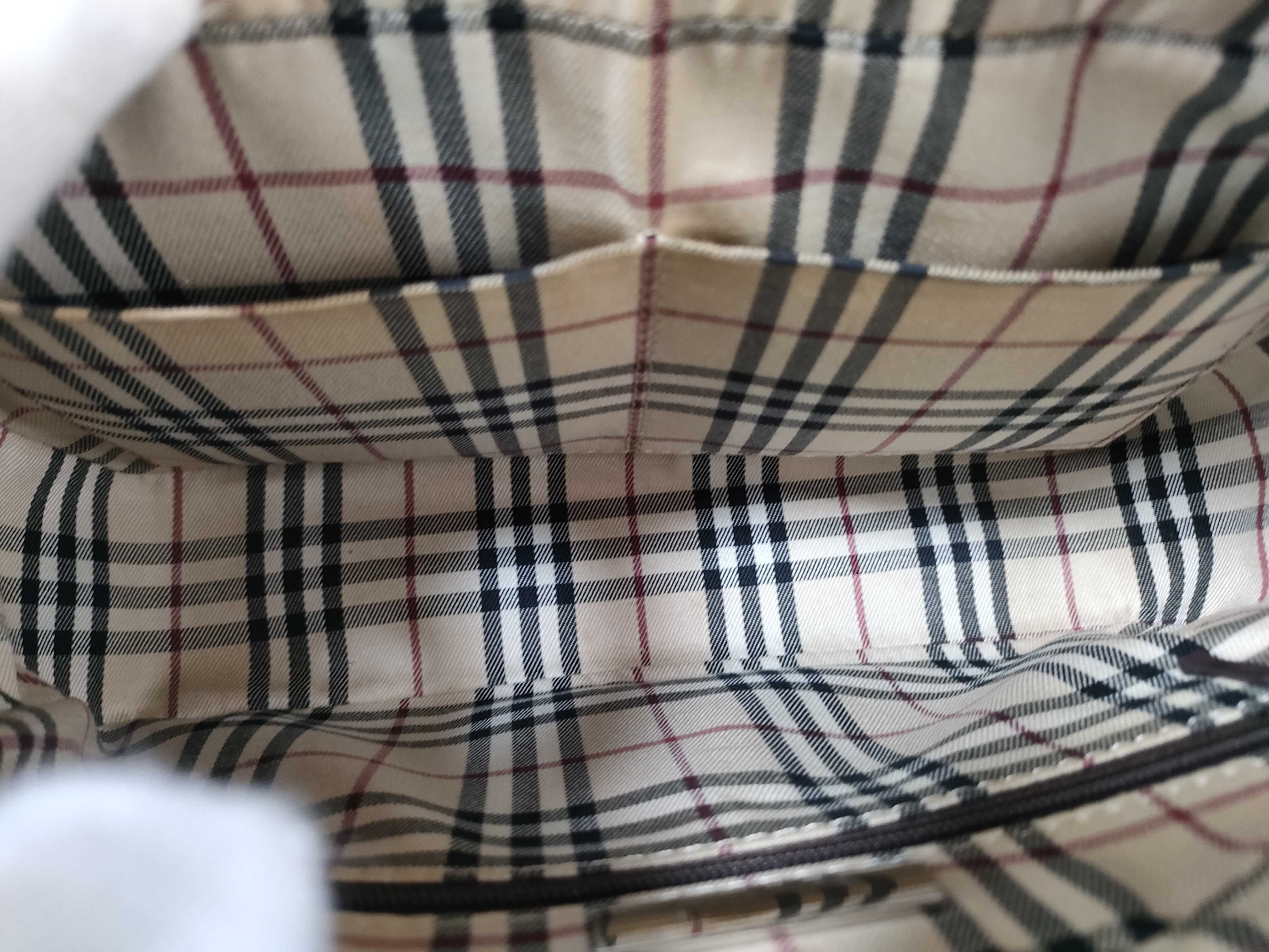 Leather Shoulder Bag with Checkered Interior — view 10