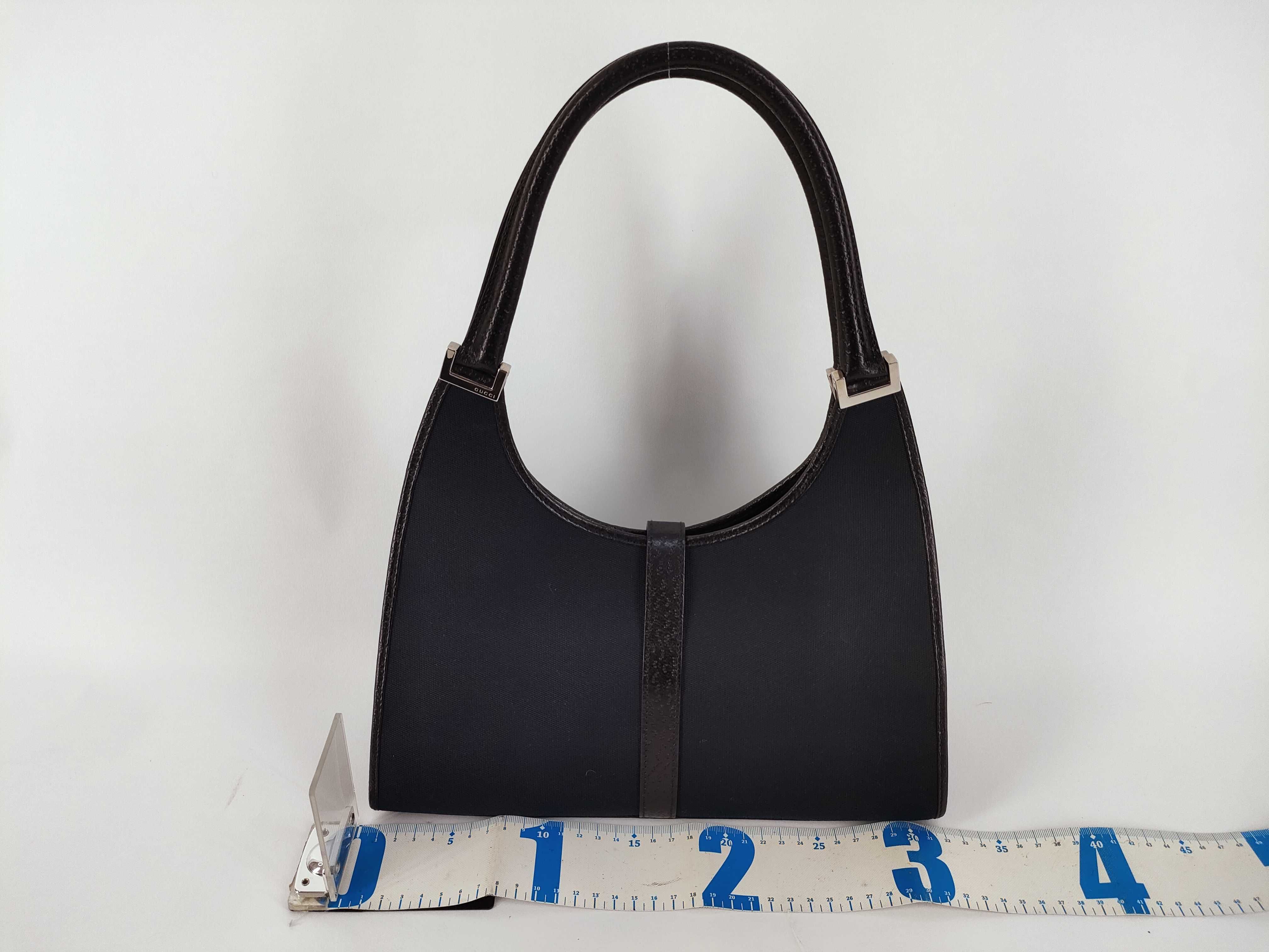 Jackie Canvas Leather Handbag, Black — view 2