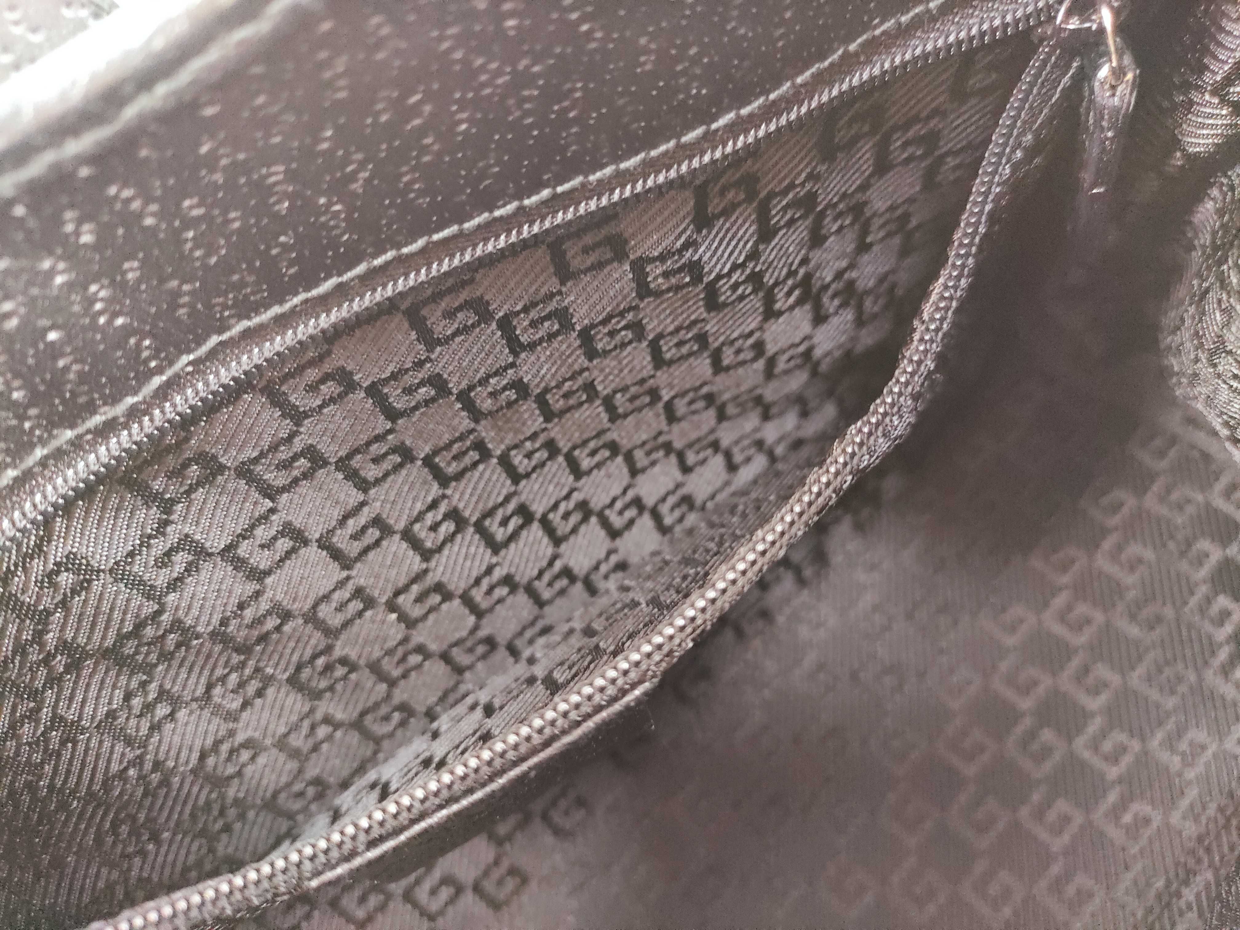 Jackie Canvas Leather Handbag, Black — view 13