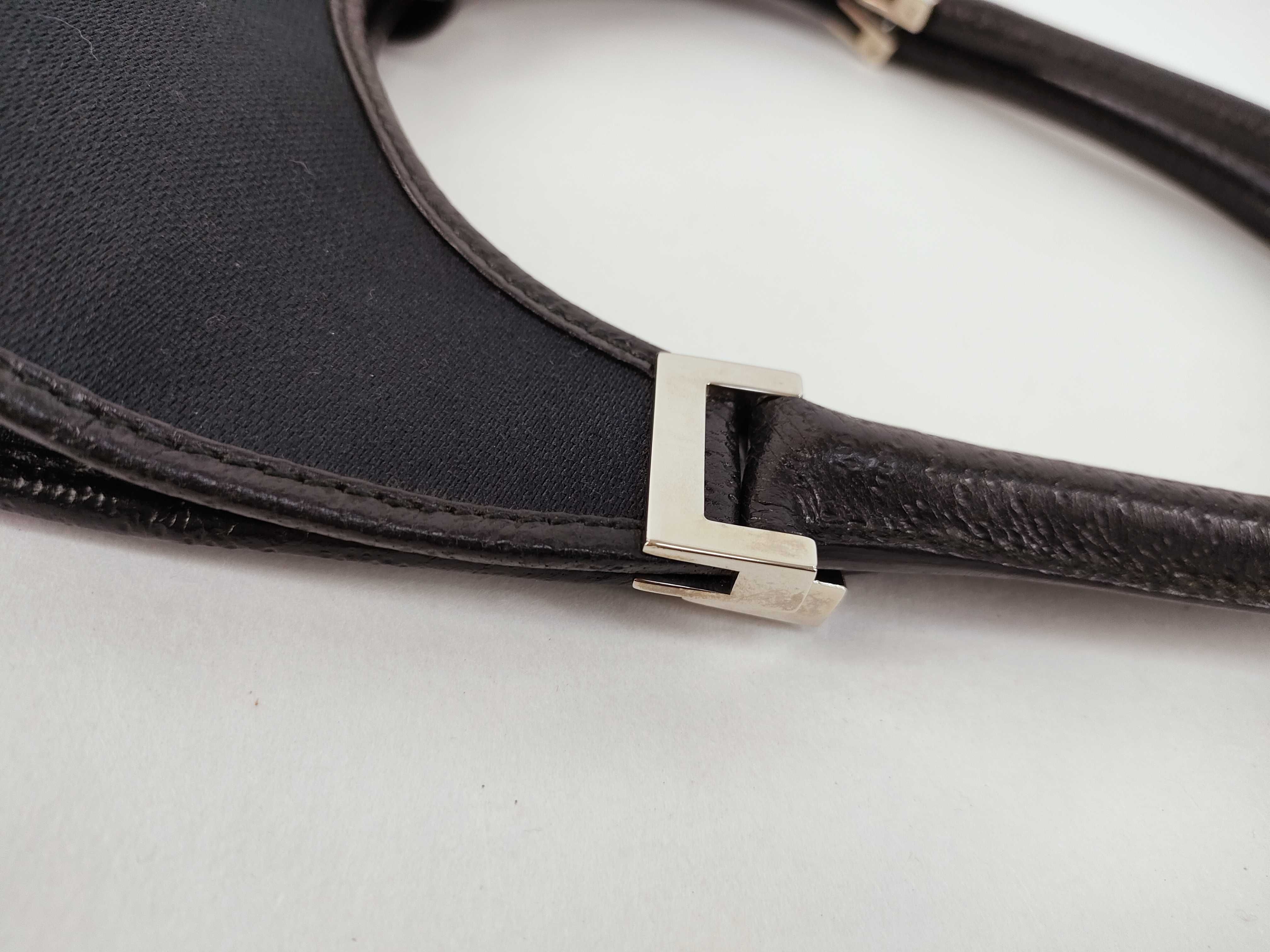 Jackie Canvas Leather Handbag, Black — view 5