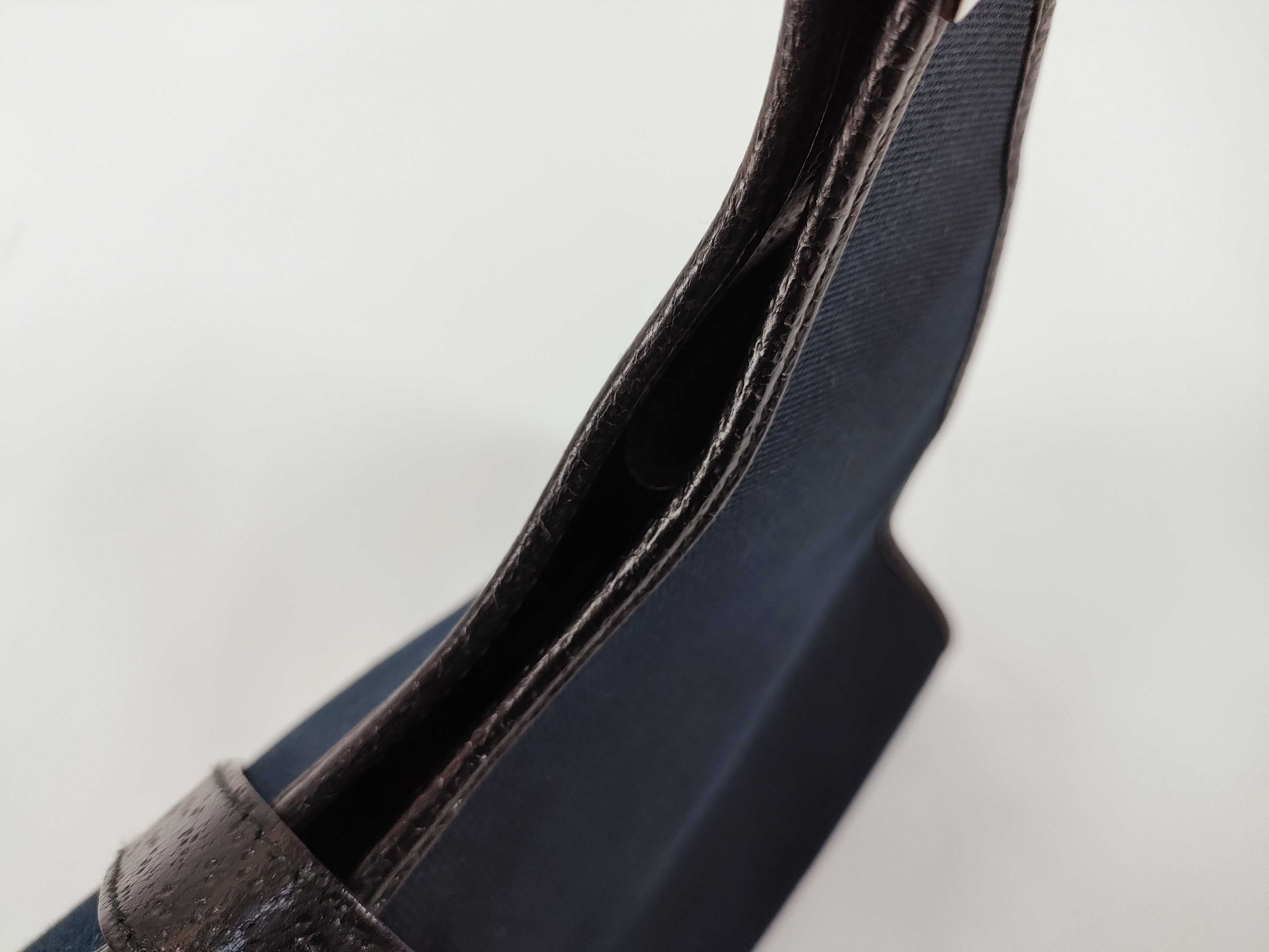 Jackie Canvas Leather Handbag, Black — view 8