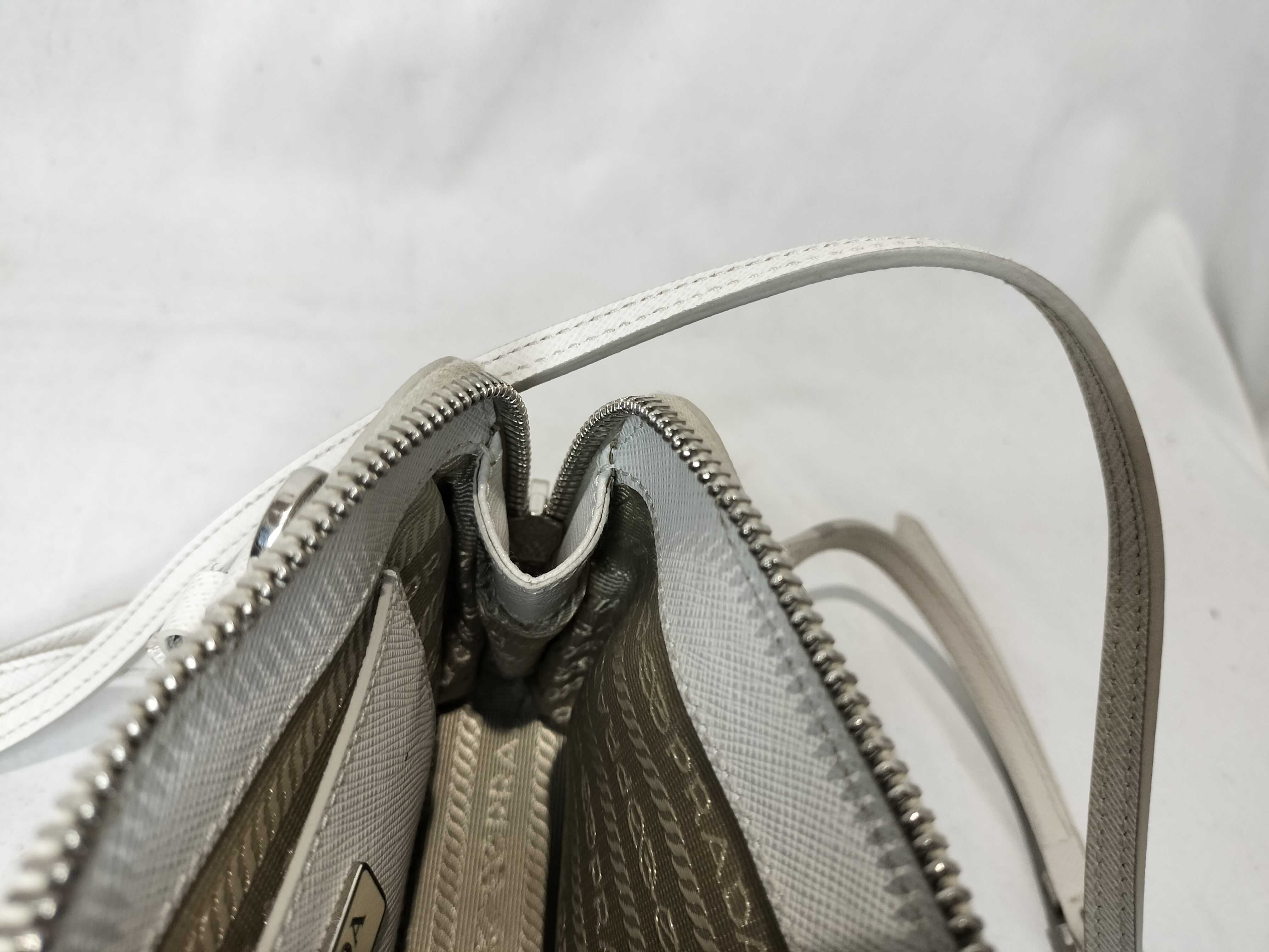 FR- Saffiano white 2-way handbag leather 1BH851 shoulder bag — view 12