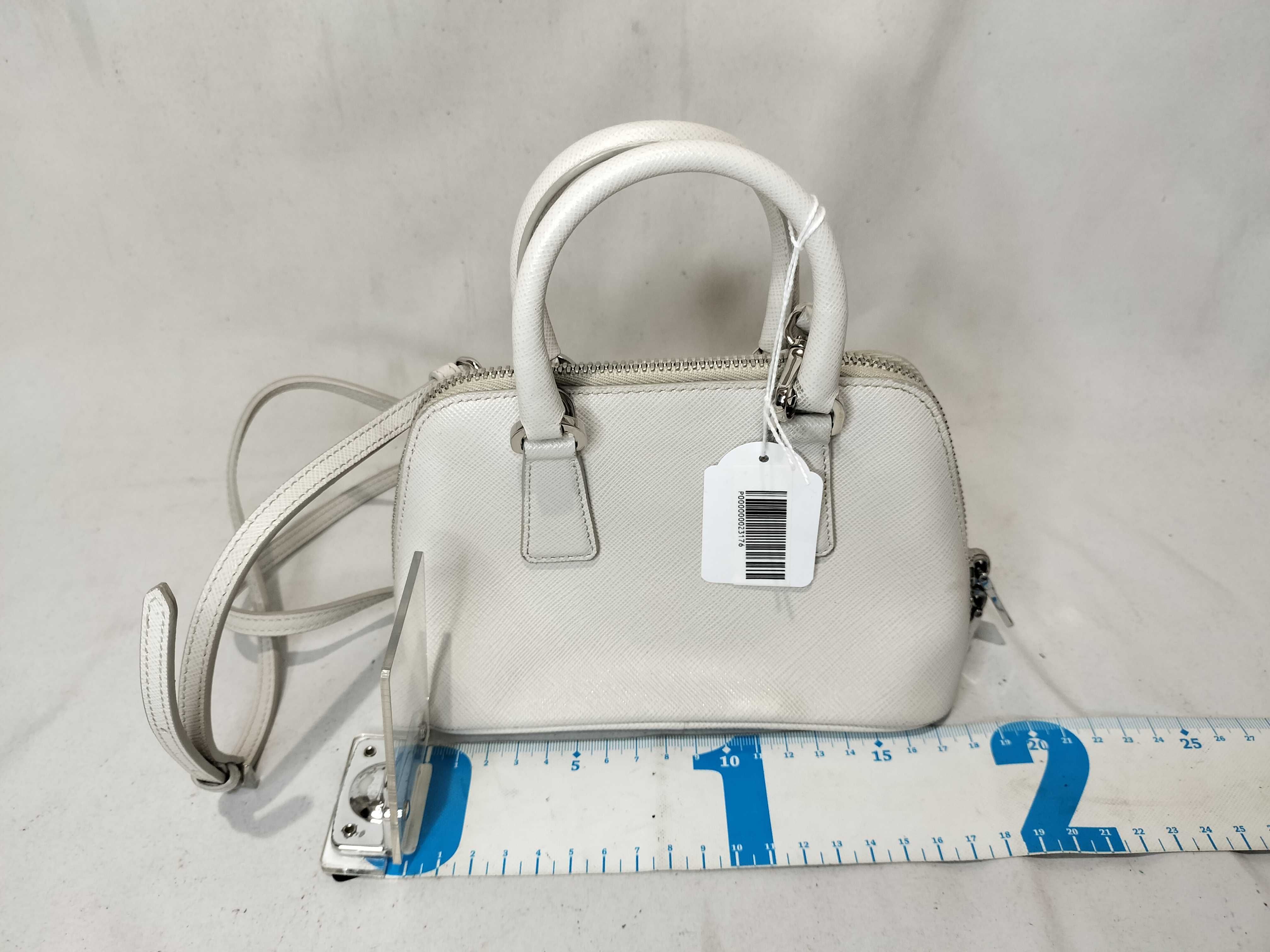 FR- Saffiano white 2-way handbag leather 1BH851 shoulder bag — view 3