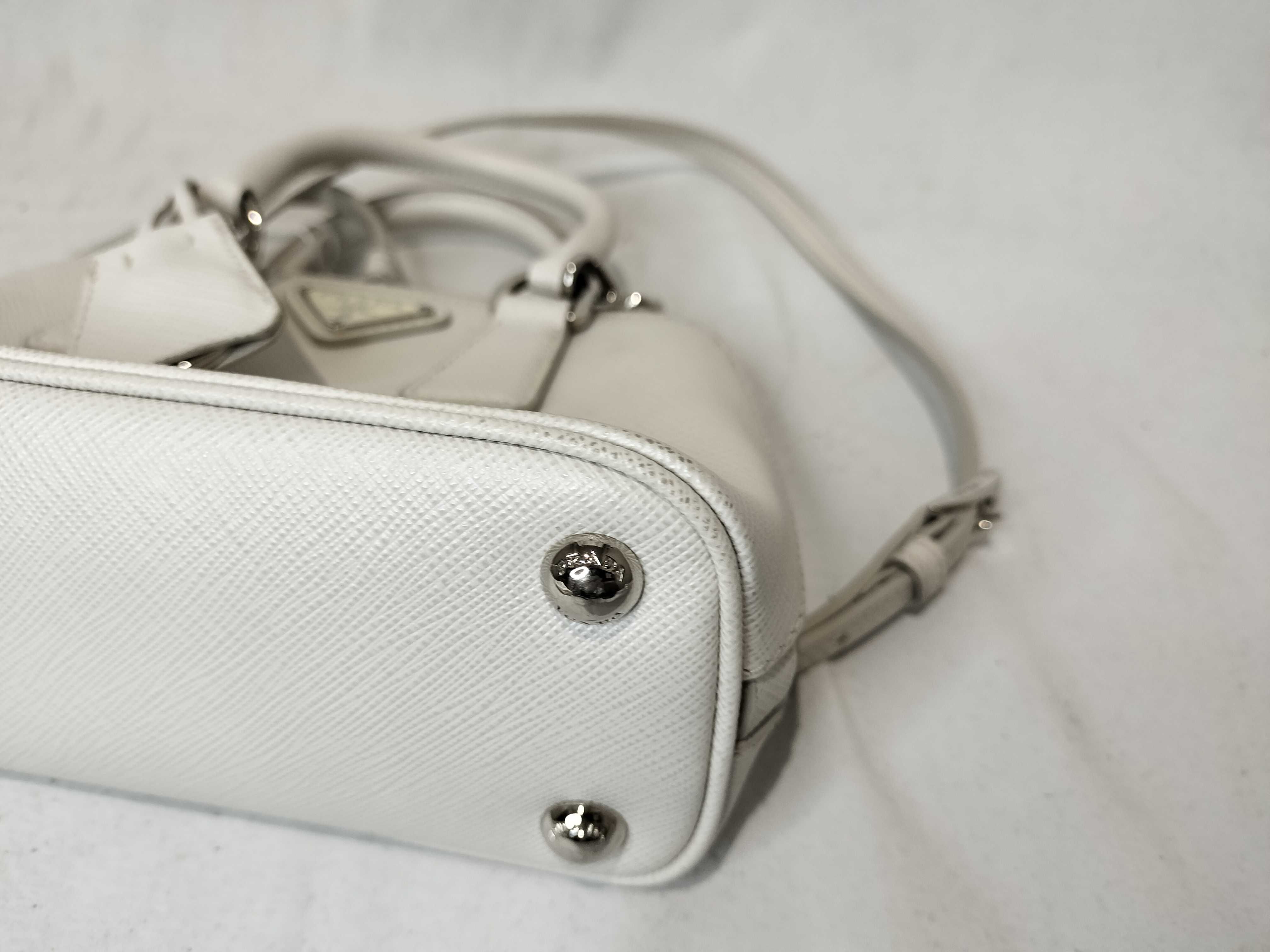 FR- Saffiano white 2-way handbag leather 1BH851 shoulder bag — view 7