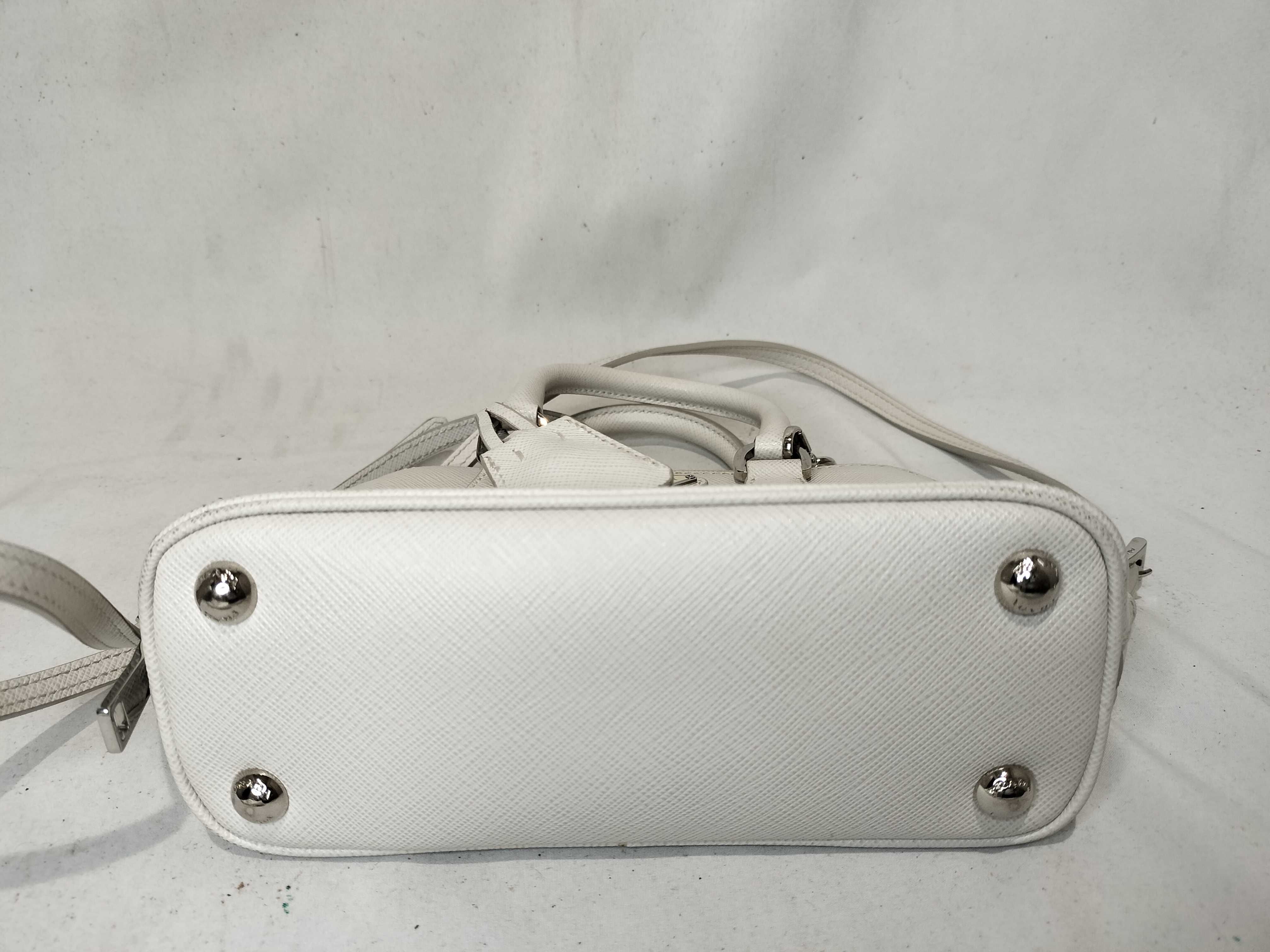 FR- Saffiano white 2-way handbag leather 1BH851 shoulder bag — view 8