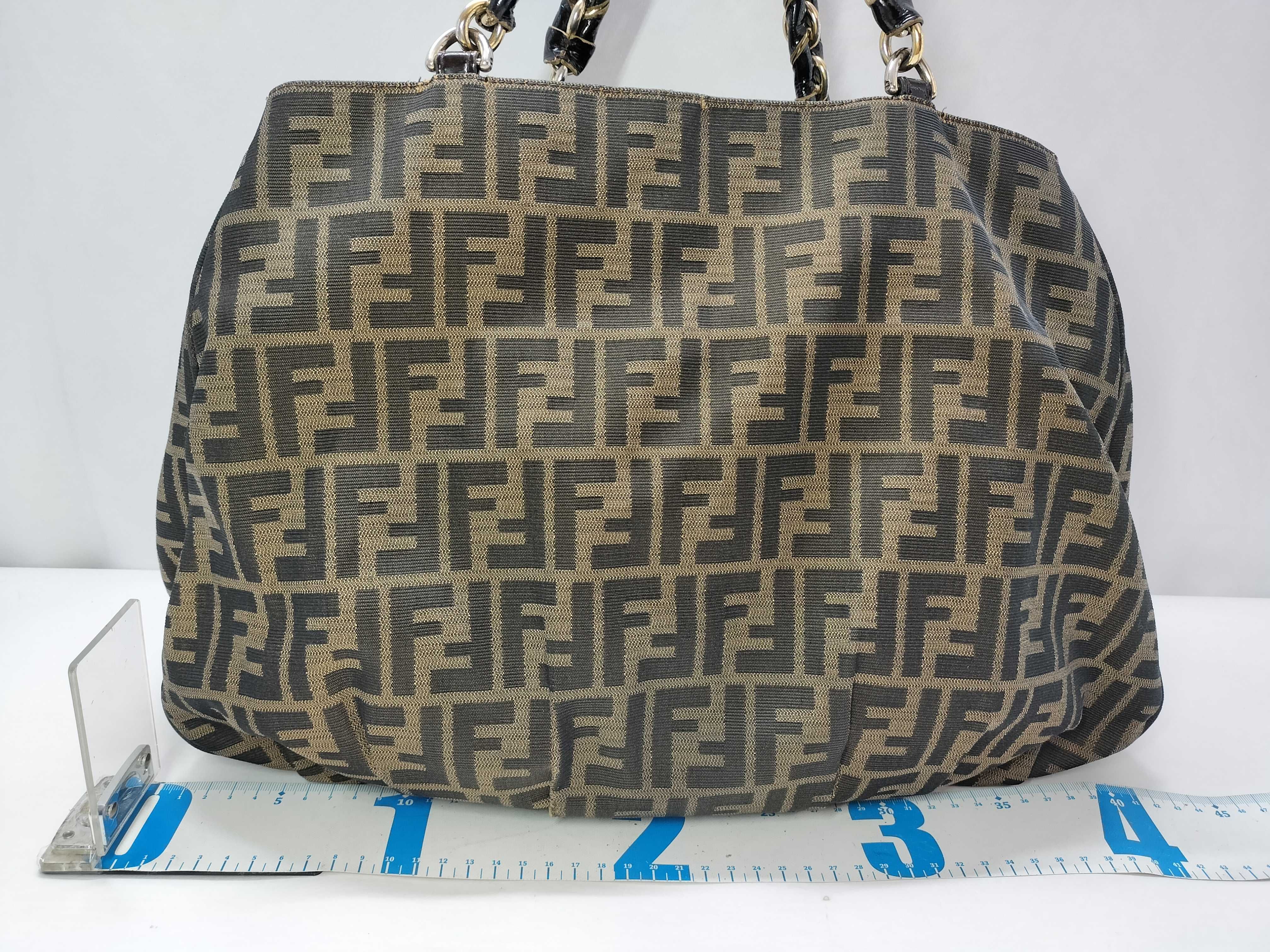 Zucca pattern Fendi Mia tote bag Canvas x Leather tote bag — view 2