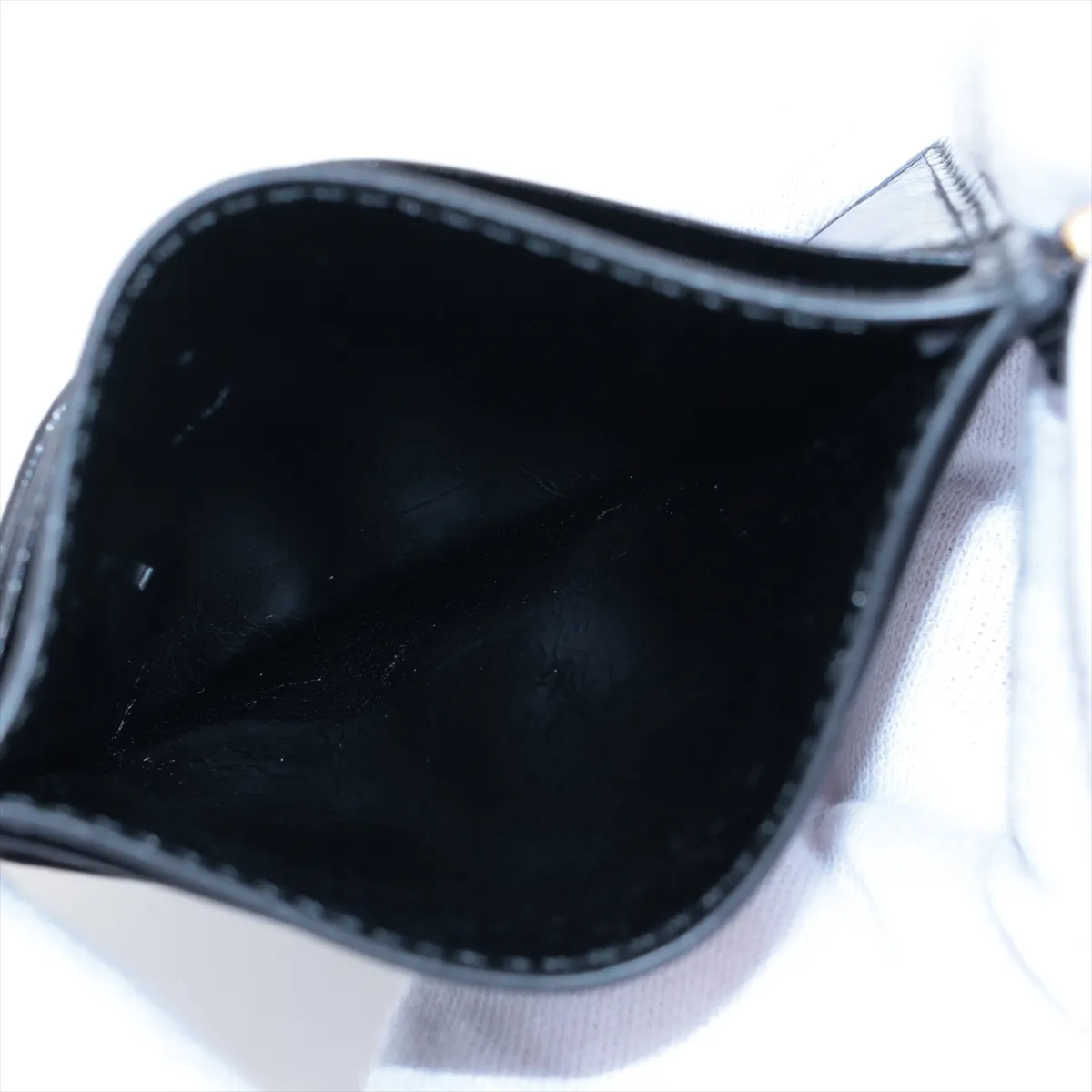 Triangle Logo Leather Card Case, Black — view 6