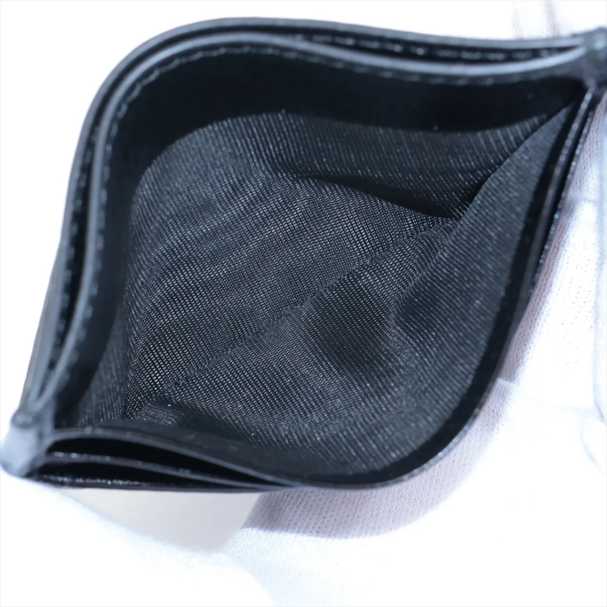 Triangle Logo Leather Card Case, Black — view 7