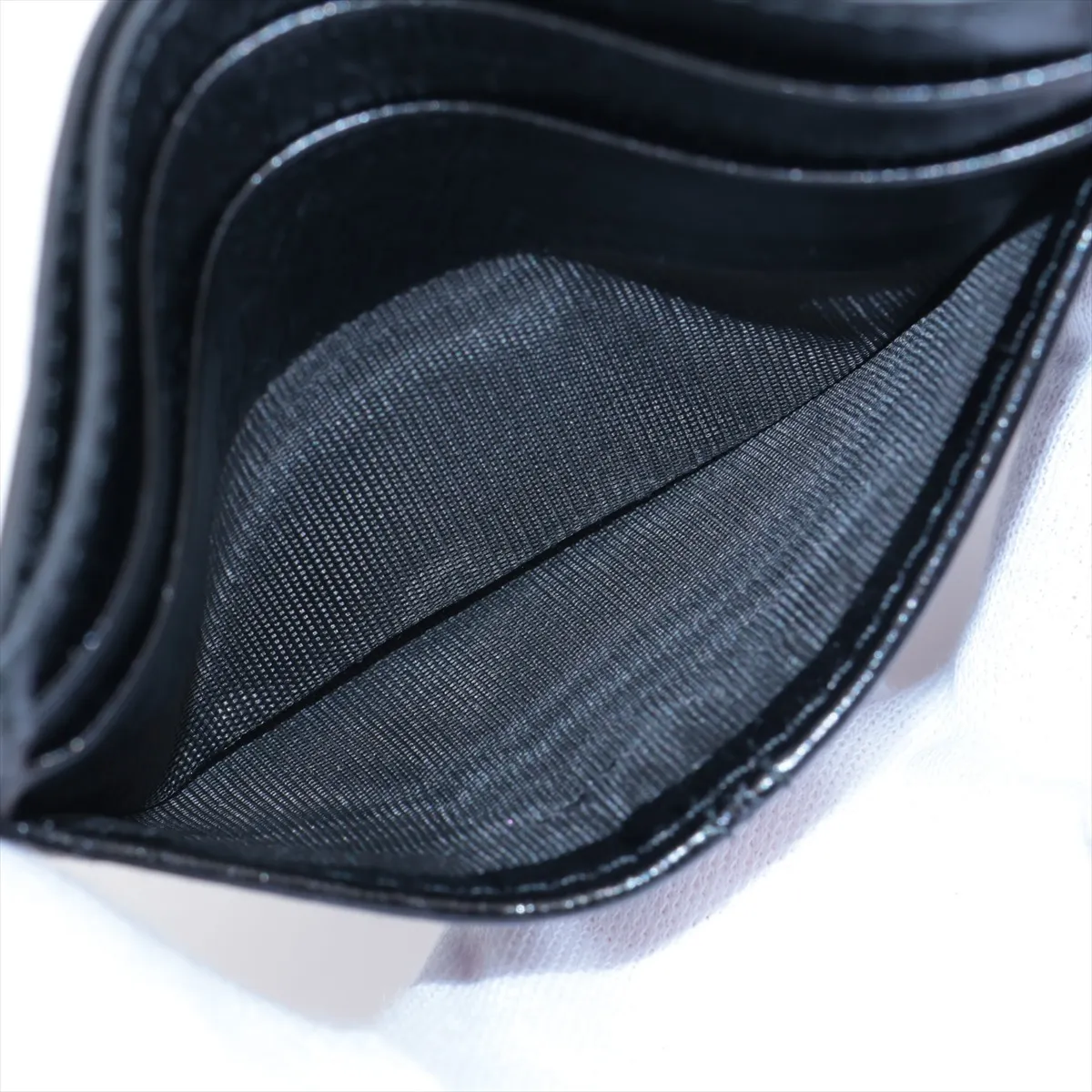 Triangle Logo Leather Card Case, Black — view 9
